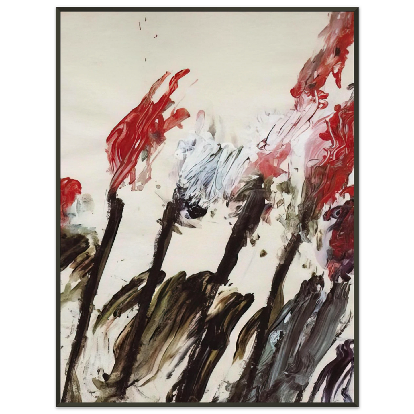 Cy Twombly Nicolas Irises Framed Art Print - Aluminum Frame - 40x50 cm / 16x20 inches
