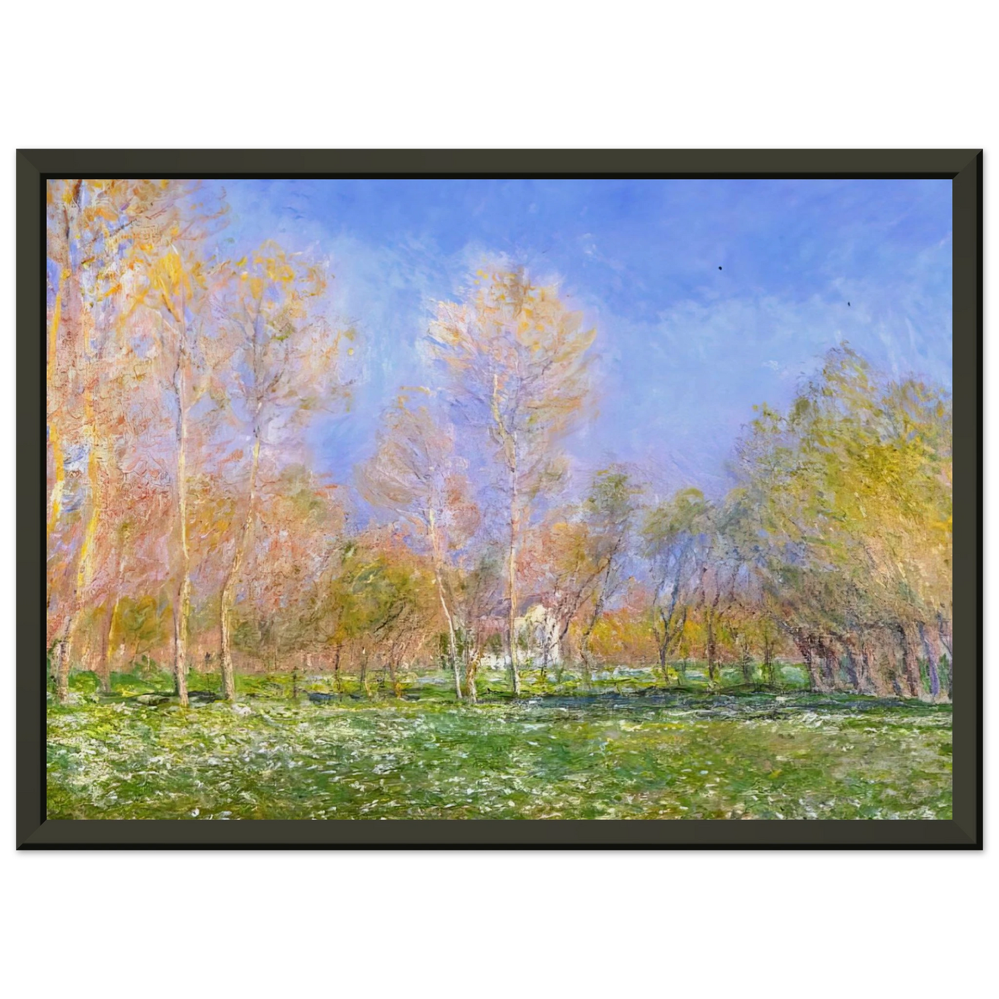 claude monet  Springtime in Giverny Framed Art Print  - Aluminum Frame - 70x100 cm / 28x40 inches