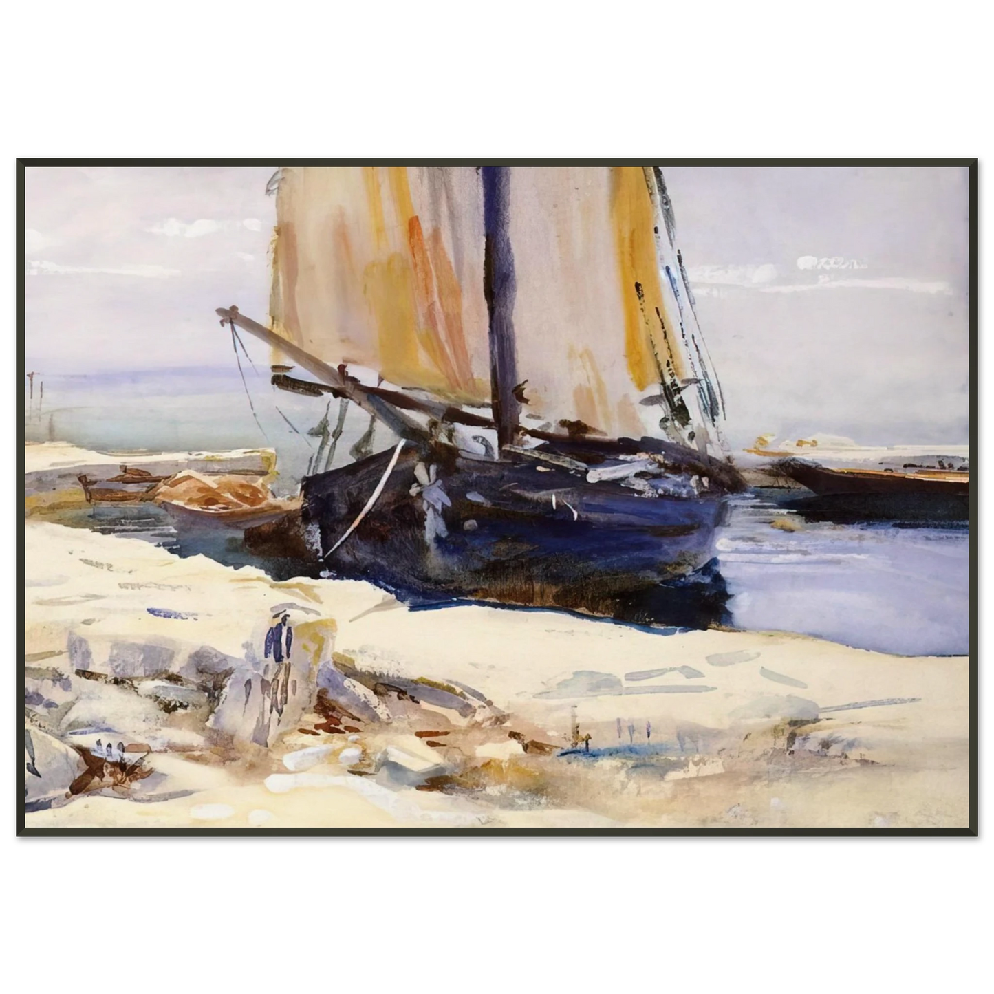 John Singer Sargent Above Lake Garda at San Vigilio Framed Art Print - Aluminum Frame - 21x29.7 cm / 8x12"