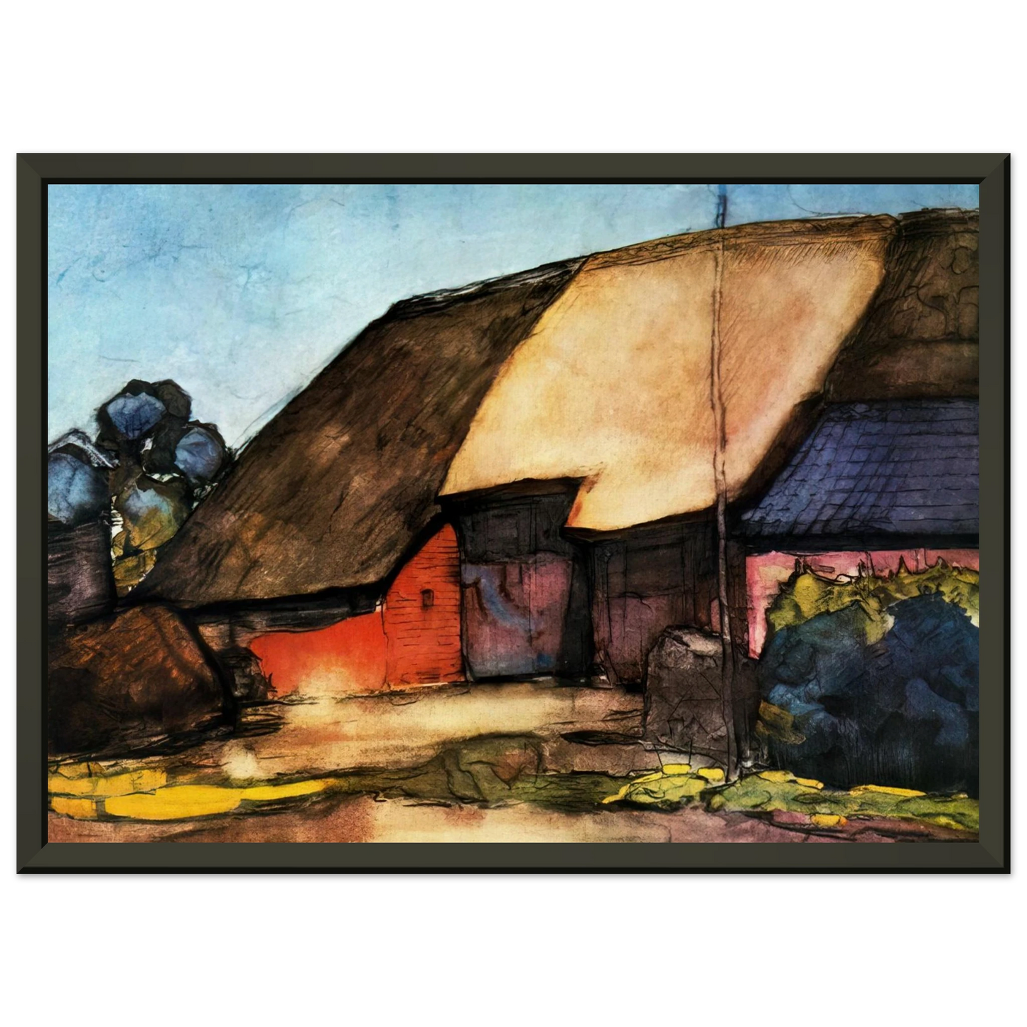 Piet Mondrian Small farm on Nistelrode Framed Art Print - Aluminum Frame - 70x100 cm / 28x40 inches