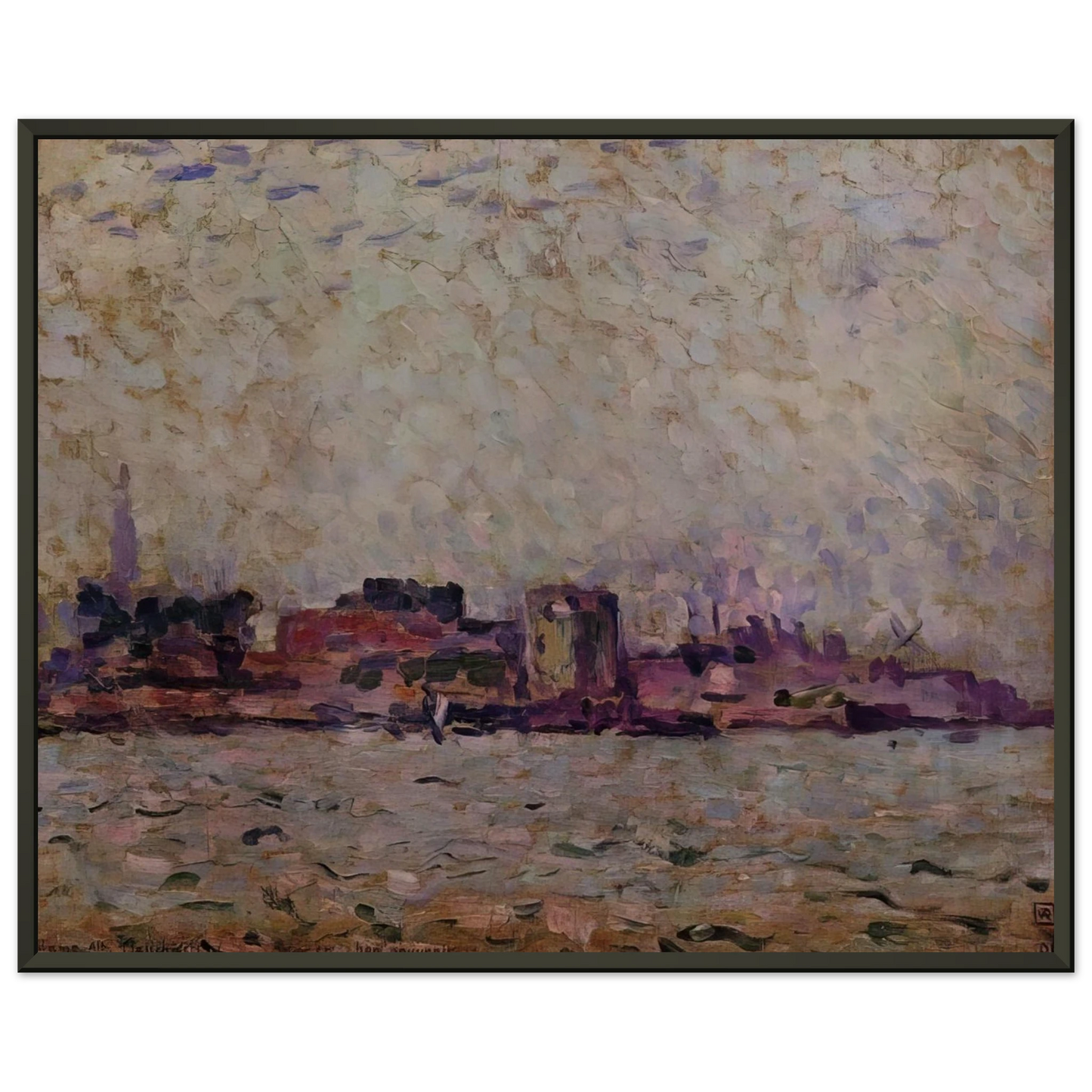 Theo van Rysselberghe MORNING FOG OVER THE PORT OF VEER HOLLAND 1906 Framed Art Print - Aluminum Frame - 60x80 cm / 24x32 inches