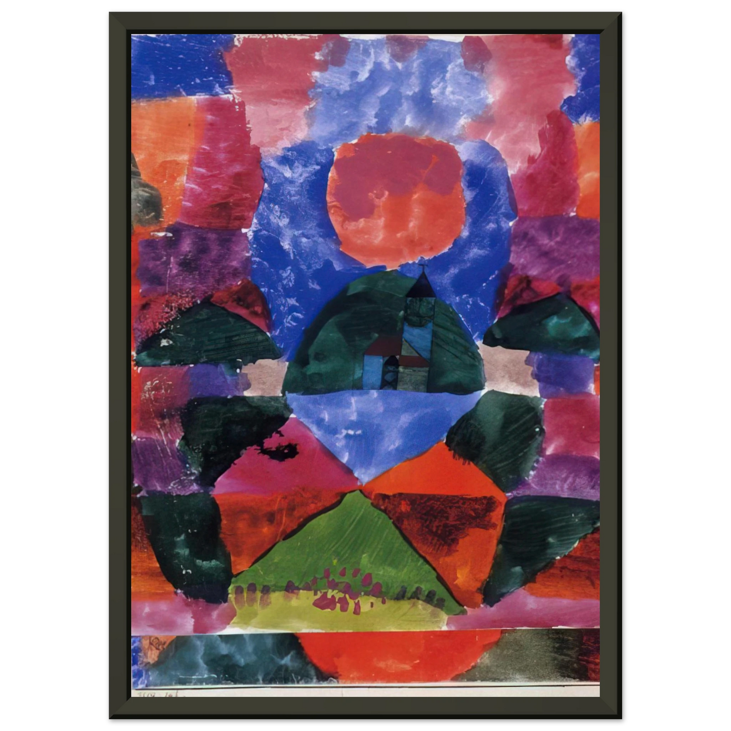 Paul Klee  A PRESSURE OF TEGERNSEE 1919 Framed Art Print  - Aluminum Frame - 60x80 cm / 24x32 inches