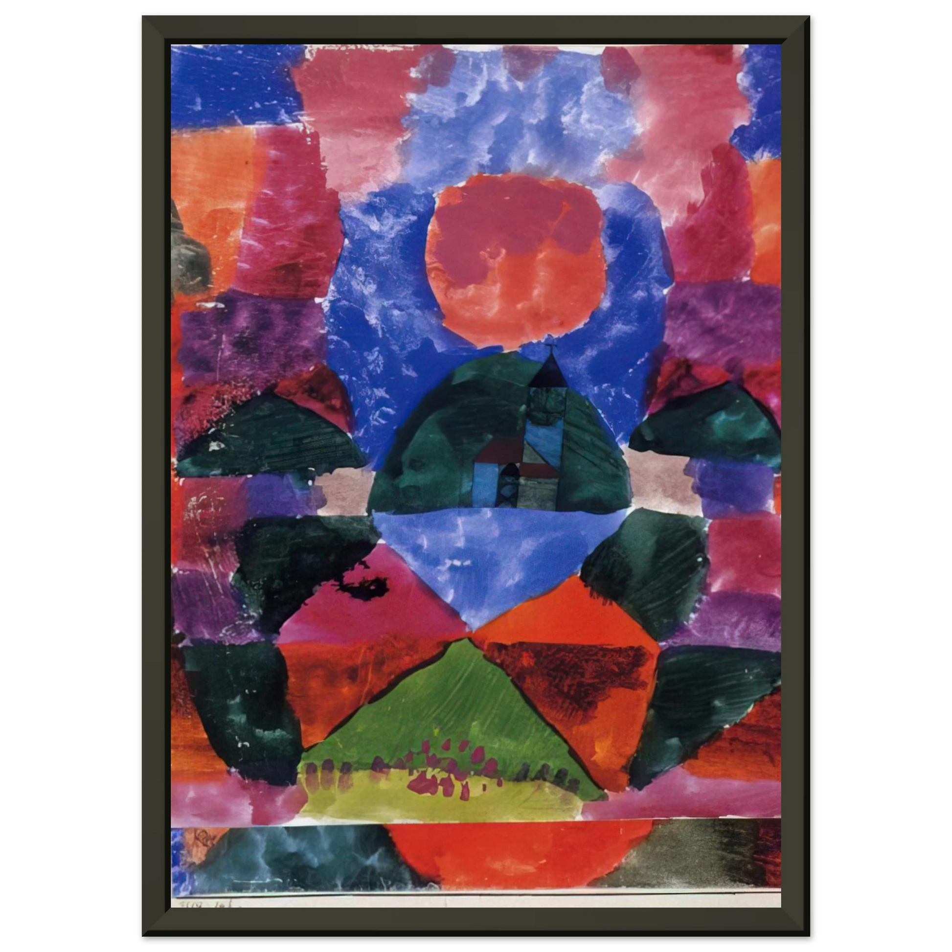 Paul Klee  A PRESSURE OF TEGERNSEE 1919 Framed Art Print  - Aluminum Frame - 60x80 cm / 24x32 inches