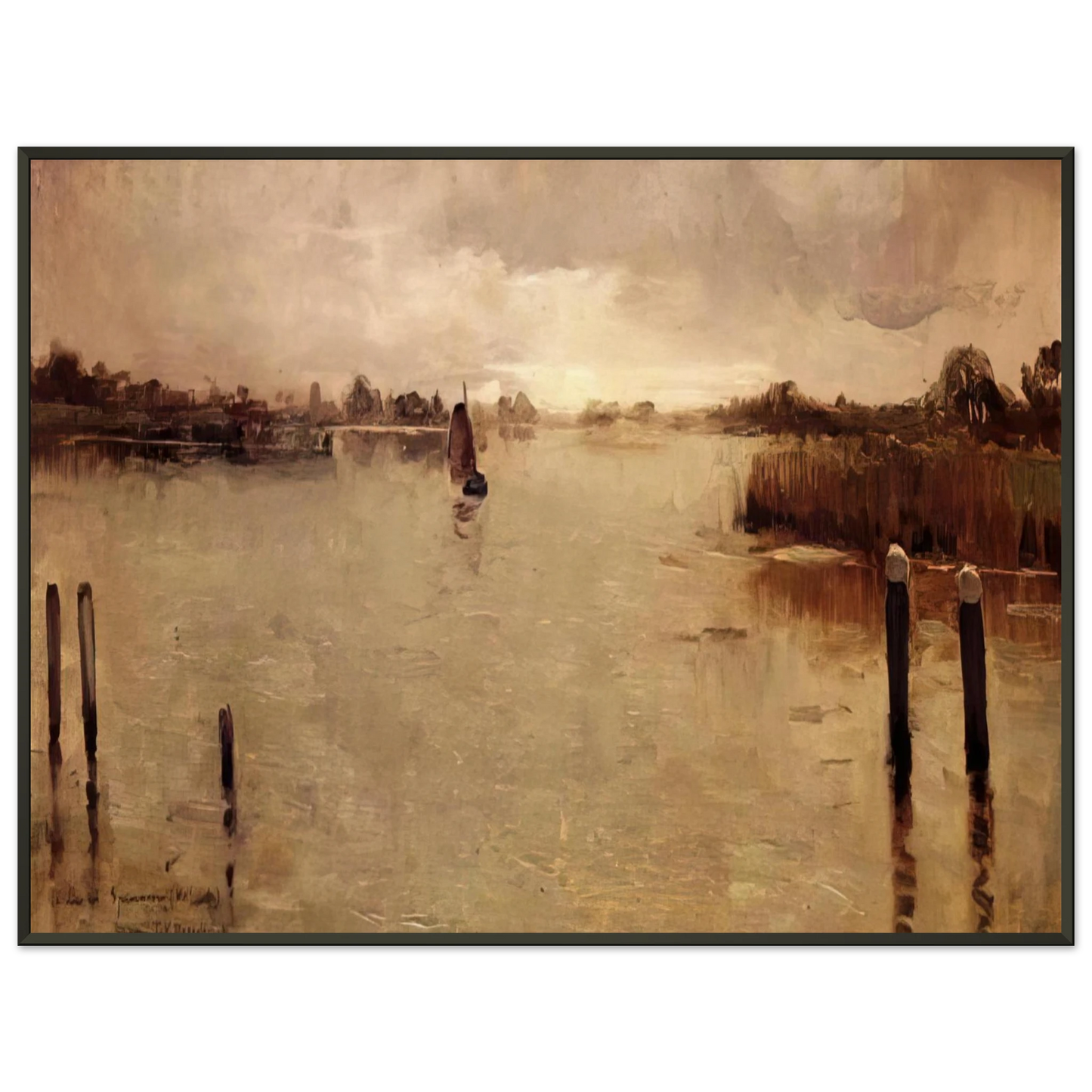 Theo van Rysselberghe SPAARNWOUDE ISLAND 1883 Framed Art Print - Aluminum Frame - 40x50 cm / 16x20 inches
