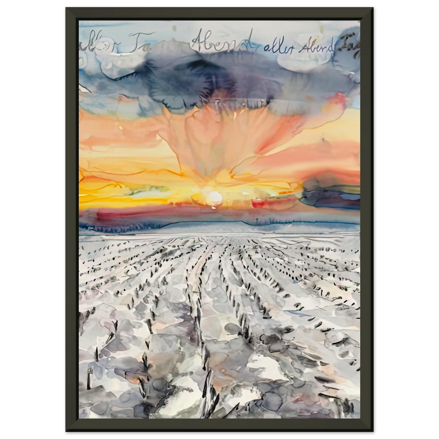 Anselm Kiefer THE EVENING OF ALL DAYS THE DAY OF ALL EVENINGS 2014 Framed Art Print - Aluminum Frame - 60x80 cm / 24x32 inches