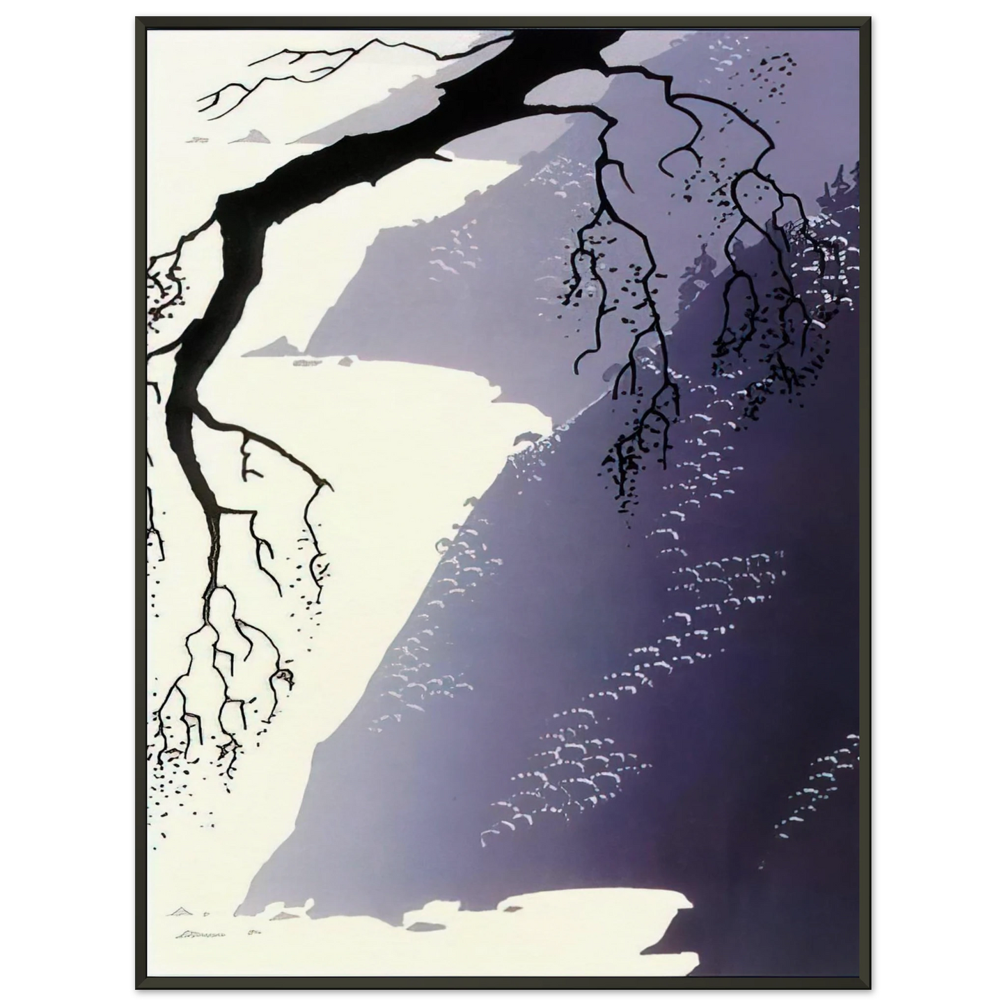 Eyvind Earle  Gray Mist Framed Art Print  - Aluminum Frame - 60x80 cm / 24x32 inches
