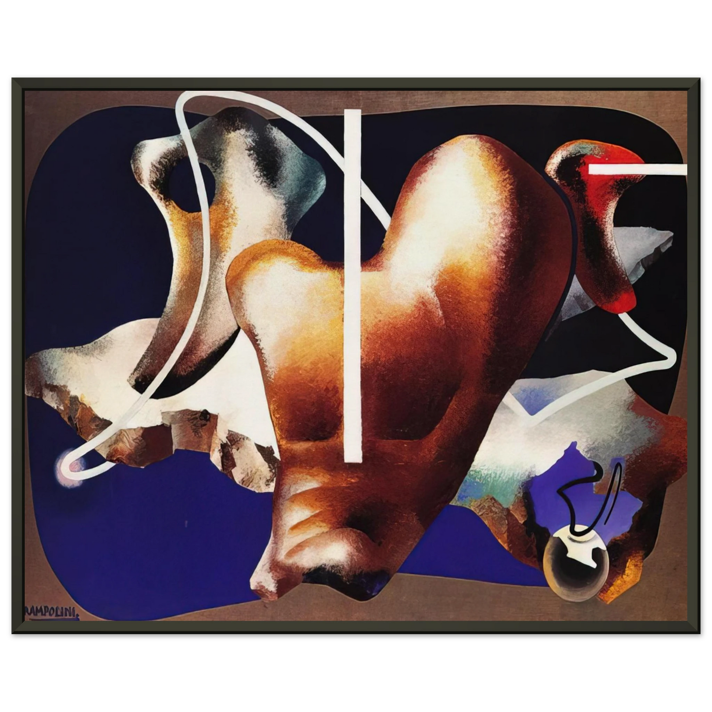 Enrico Prampolini SUPERAMENTO TERRESTRE 1932 Framed Art Print - Aluminum Frame - 60x80 cm / 24x32 inches