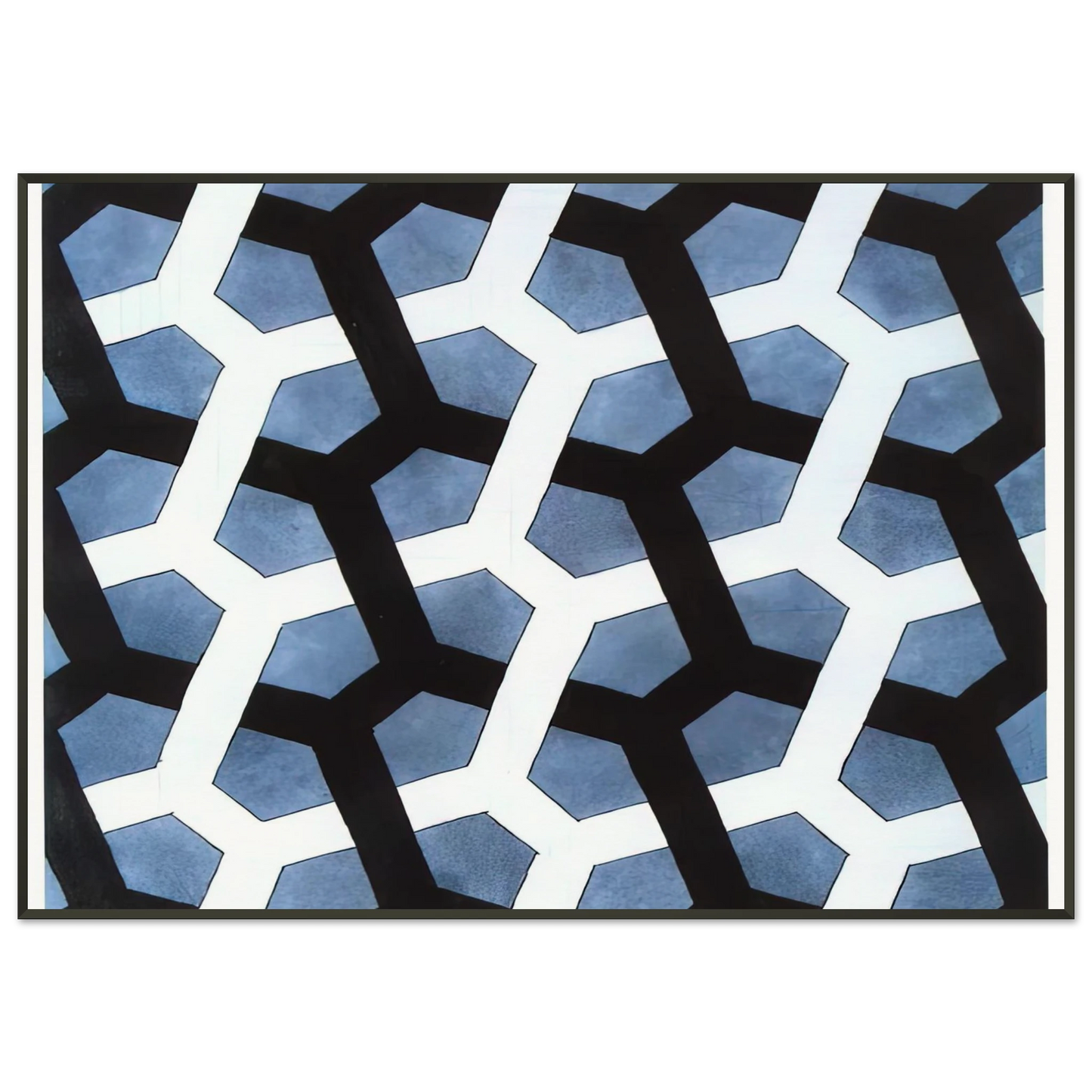 MC Escher  INTERLACED HEXAGON Framed Art Print  - Aluminum Frame - 21x29.7 cm / 8x12"