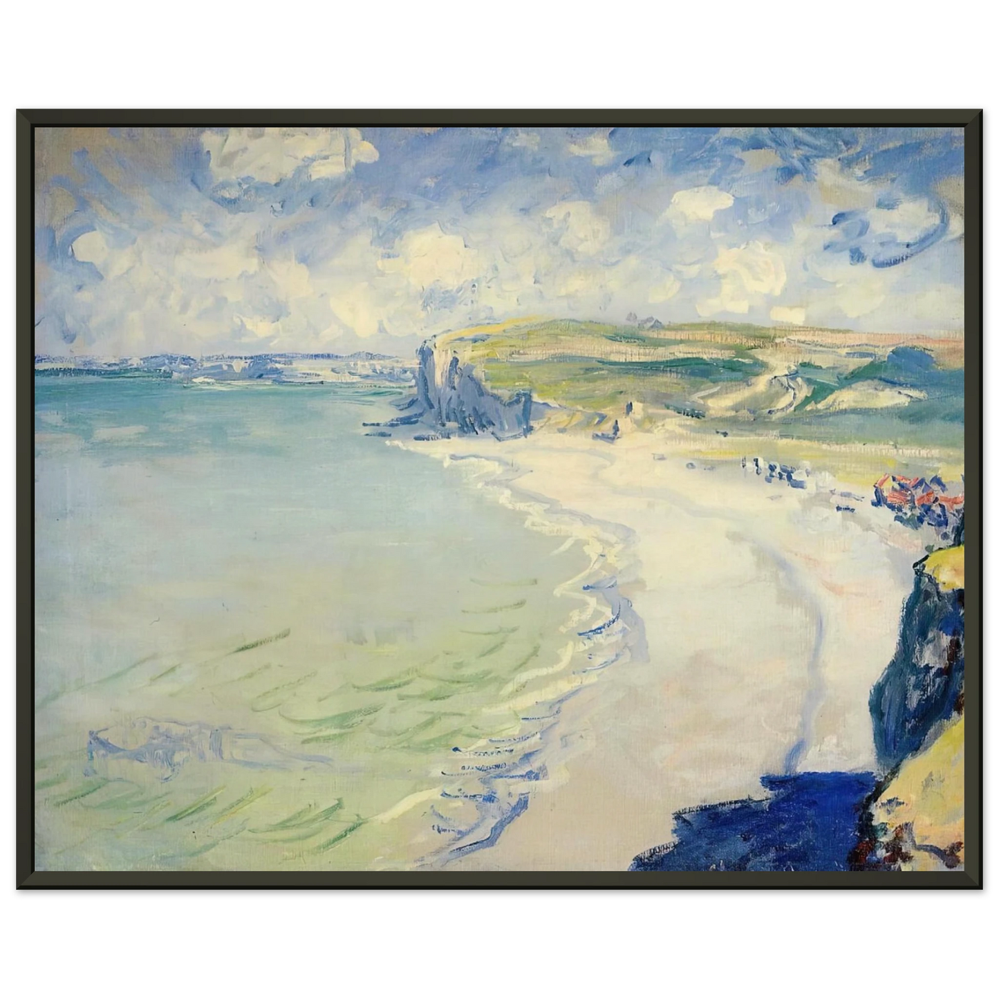 claude monet  The Beach at Pourville Framed Art Print  - Aluminum Frame - 60x80 cm / 24x32 inches