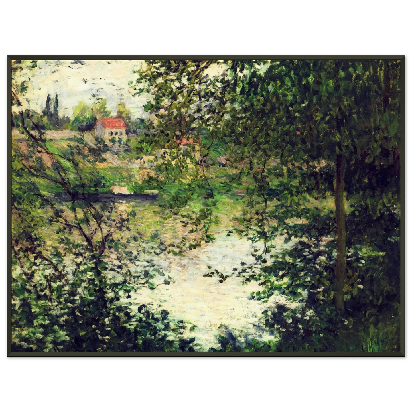 claude monet  Ile de La Grande Jatte Through the Trees Framed Art Print  - Aluminum Frame - 60x80 cm / 24x32 inches