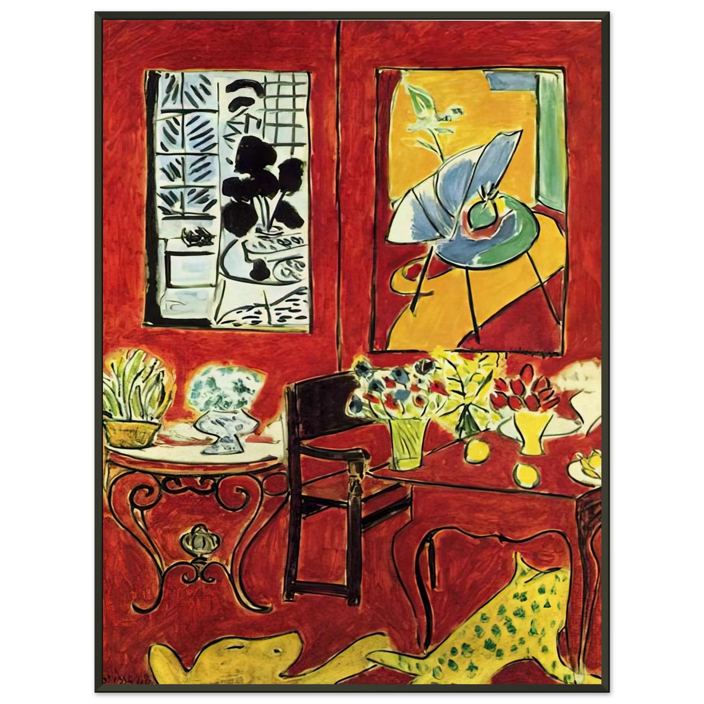 Henri Matisse LARGE RED INTERIOR 1948 Framed Art Print - Aluminum Frame - 70x100 cm / 28x40 inches