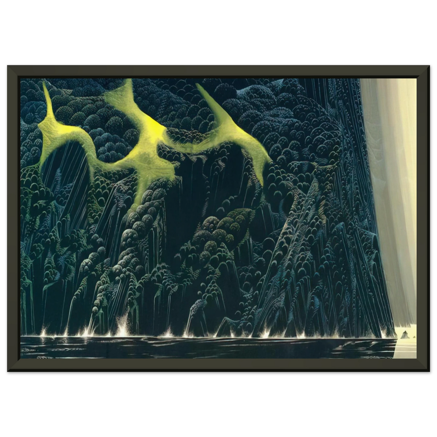 Eyvind Earle  Out of the Sea Framed Art Print  - Aluminum Frame - 40x50 cm / 16x20 inches