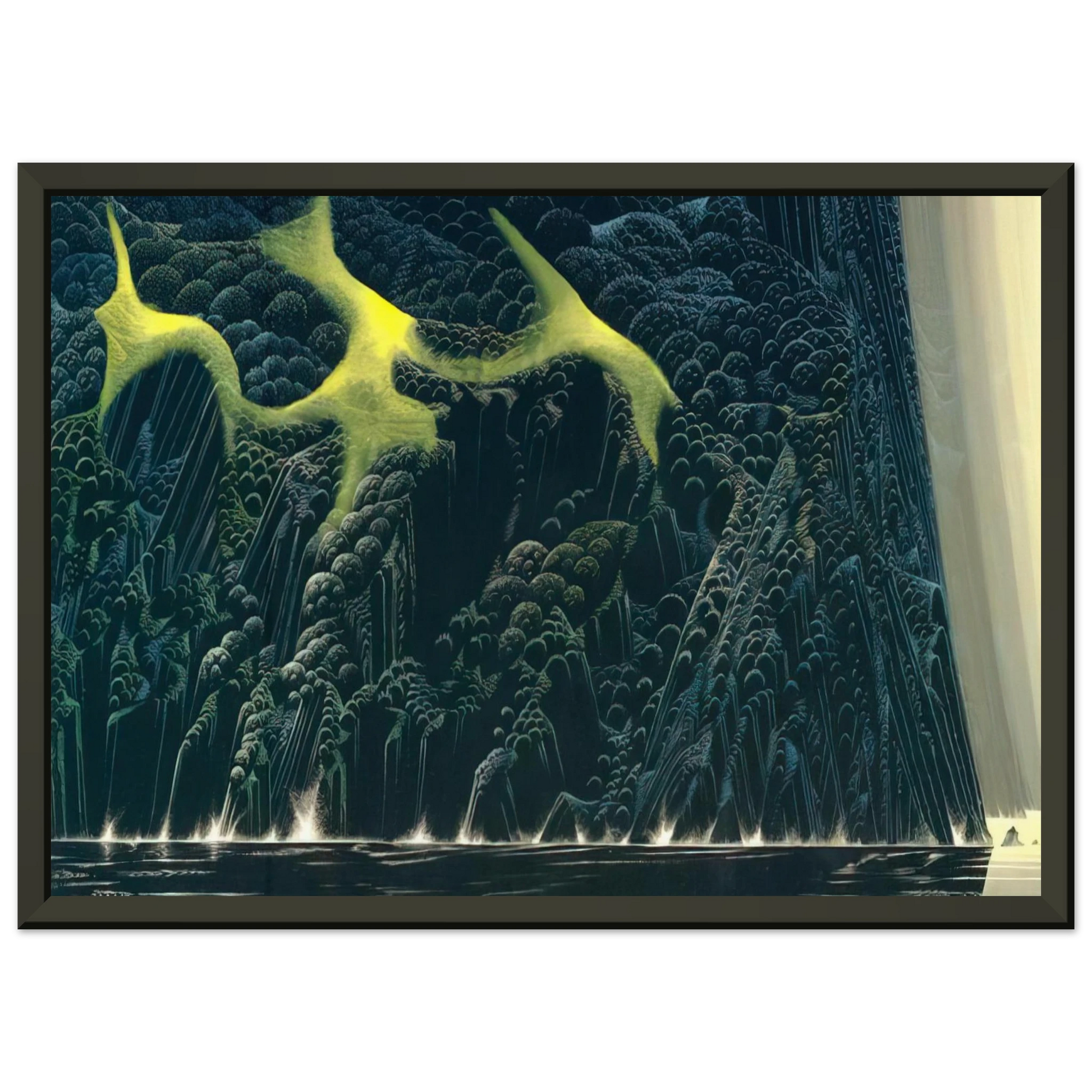Eyvind Earle  Out of the Sea Framed Art Print  - Aluminum Frame - 40x50 cm / 16x20 inches