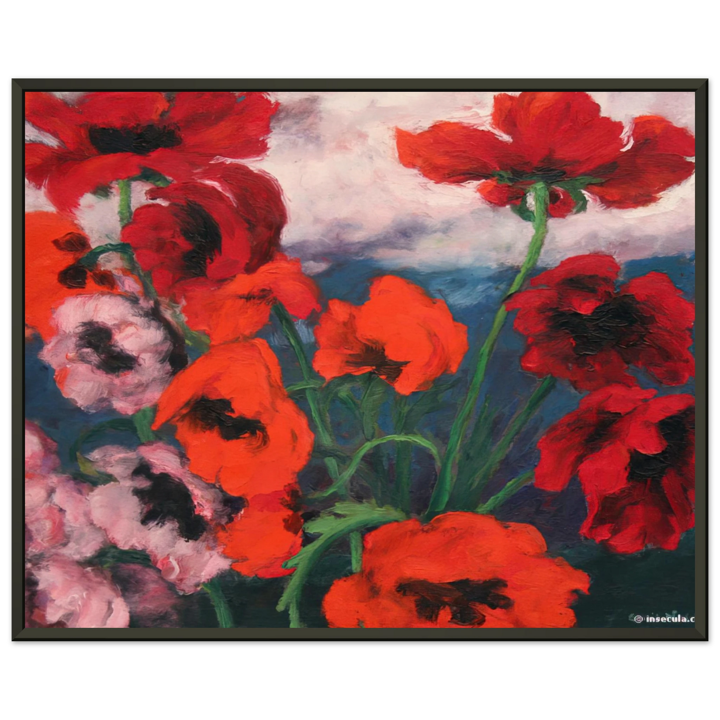 Emil Nolde Large Poppies Framed Art Print - Aluminum Frame - 60x80 cm / 24x32 inches