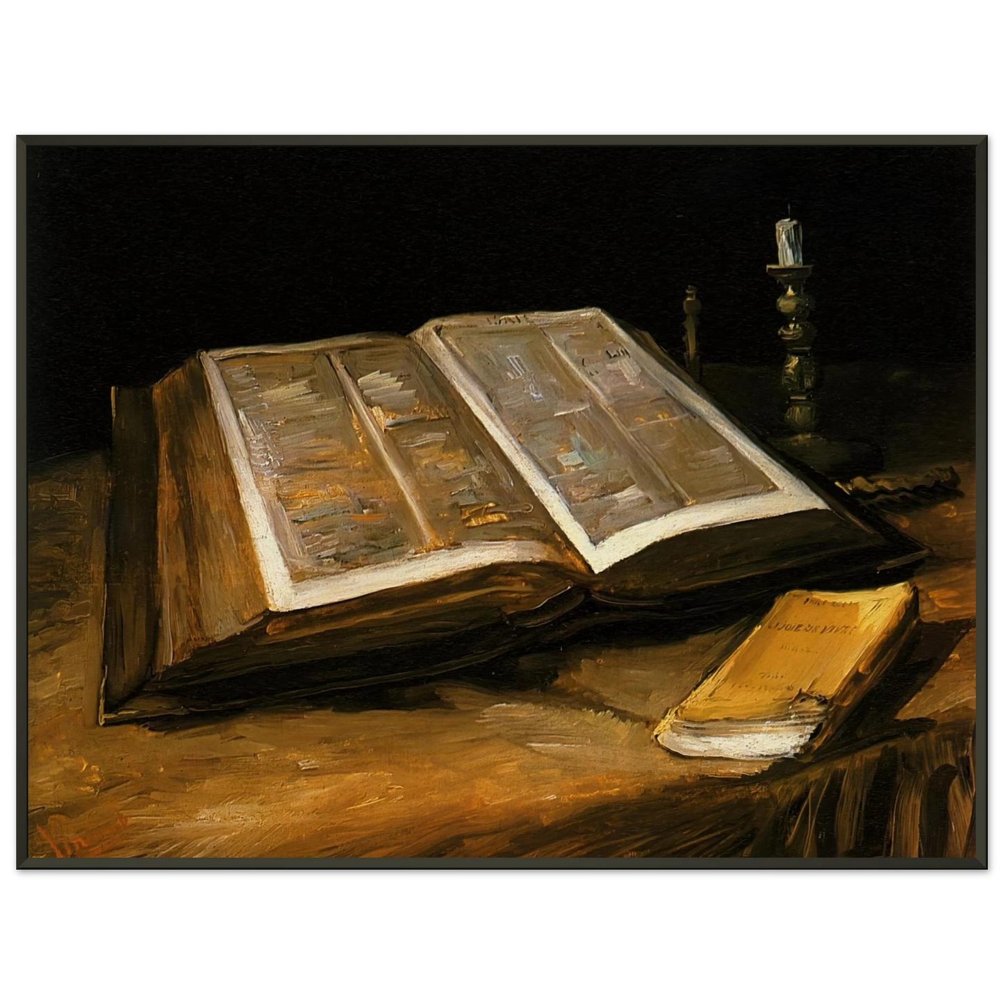 Vincent van Gogh  Still Life with Bible Framed Art Print  - Aluminum Frame - 60x80 cm / 24x32 inches