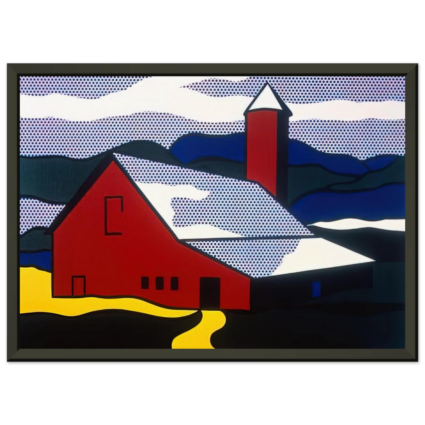 Roy Lichtenstein RED BARN II 1969 Framed Art Print - Aluminum Frame - 70x100 cm / 28x40 inches