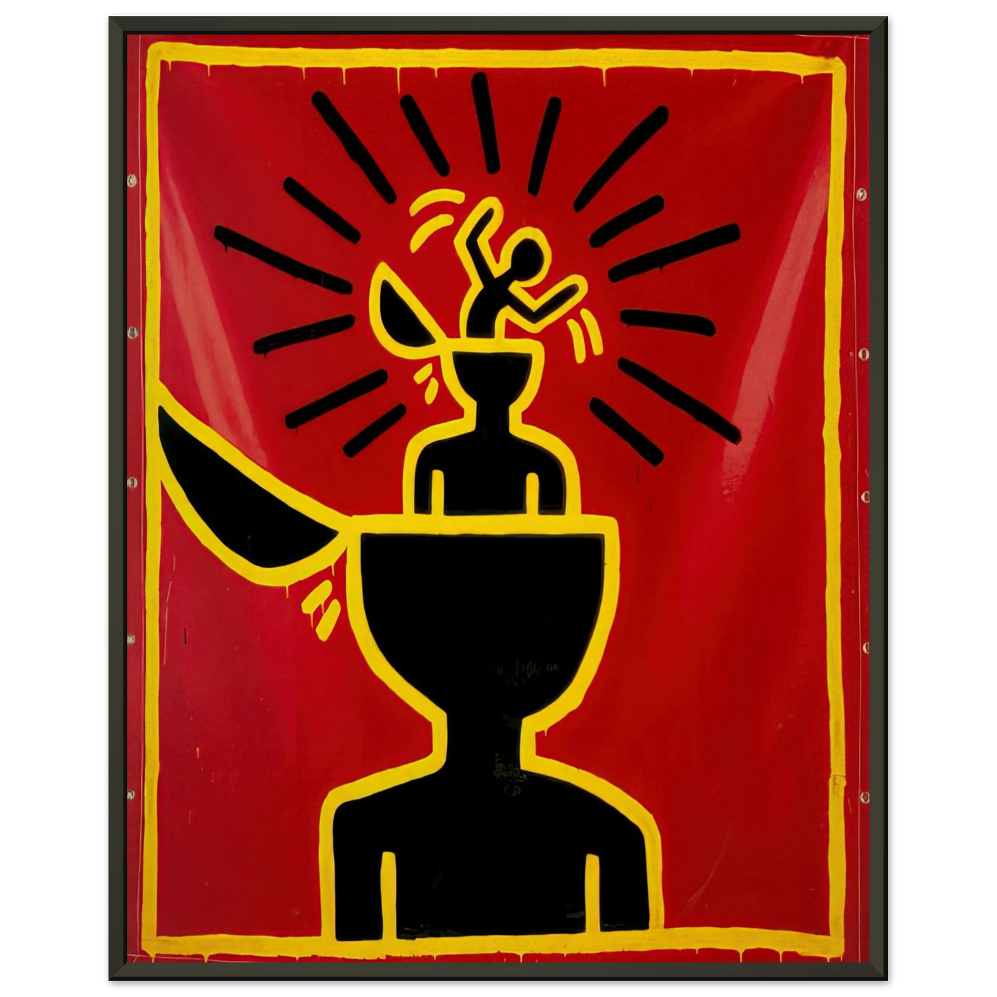 Keith Haring UNTITLED 1982 Framed Art Print - Aluminum Frame - 70x100 cm / 28x40 inches