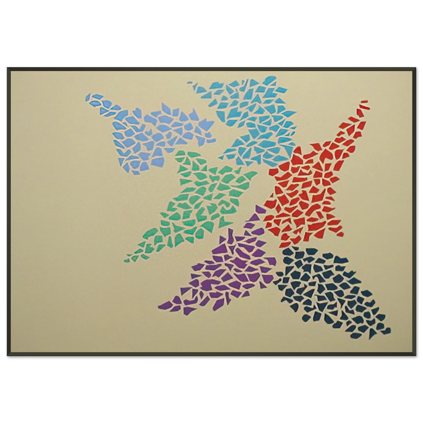 Robert Goodnough Confetti Pattern 1973 Framed Art Print - Aluminum Frame - 21x29.7 cm / 8x12"