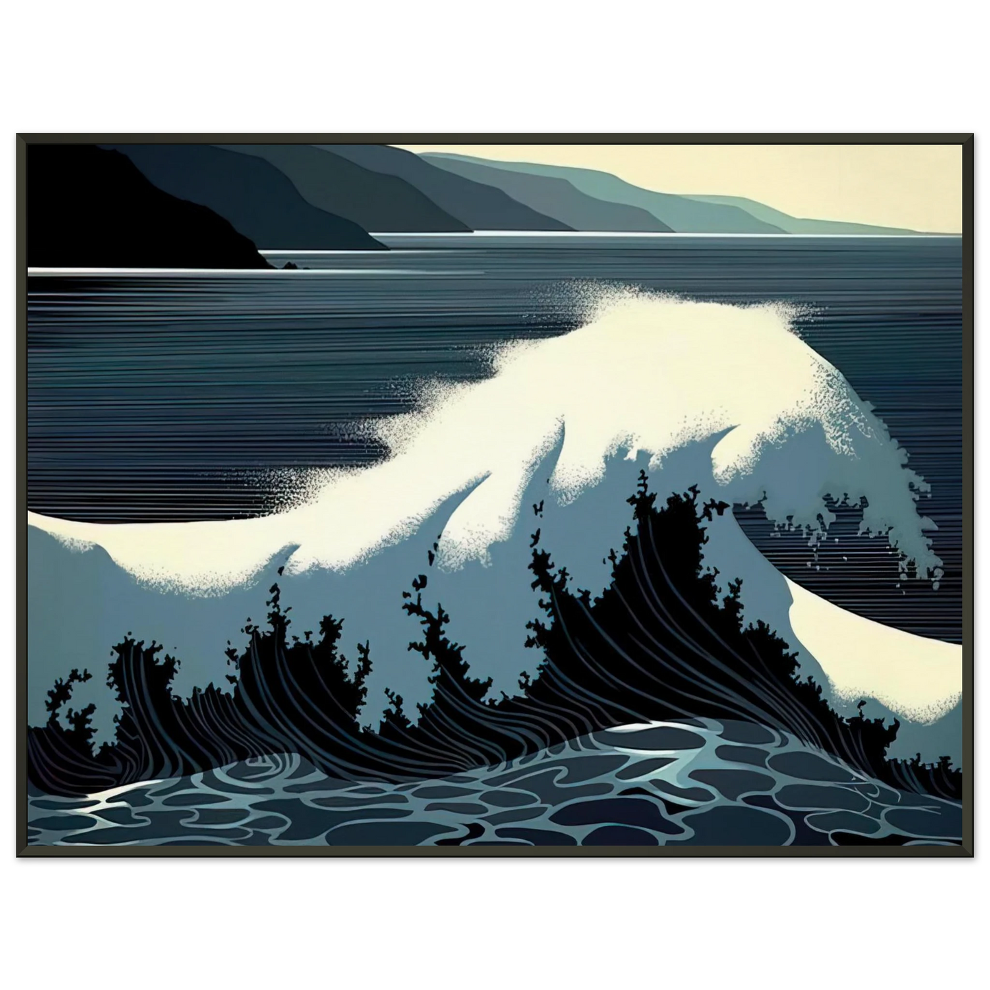 Eyvind Earle  A Sounding of Surf Framed Art Print  - Aluminum Frame - 60x80 cm / 24x32 inches