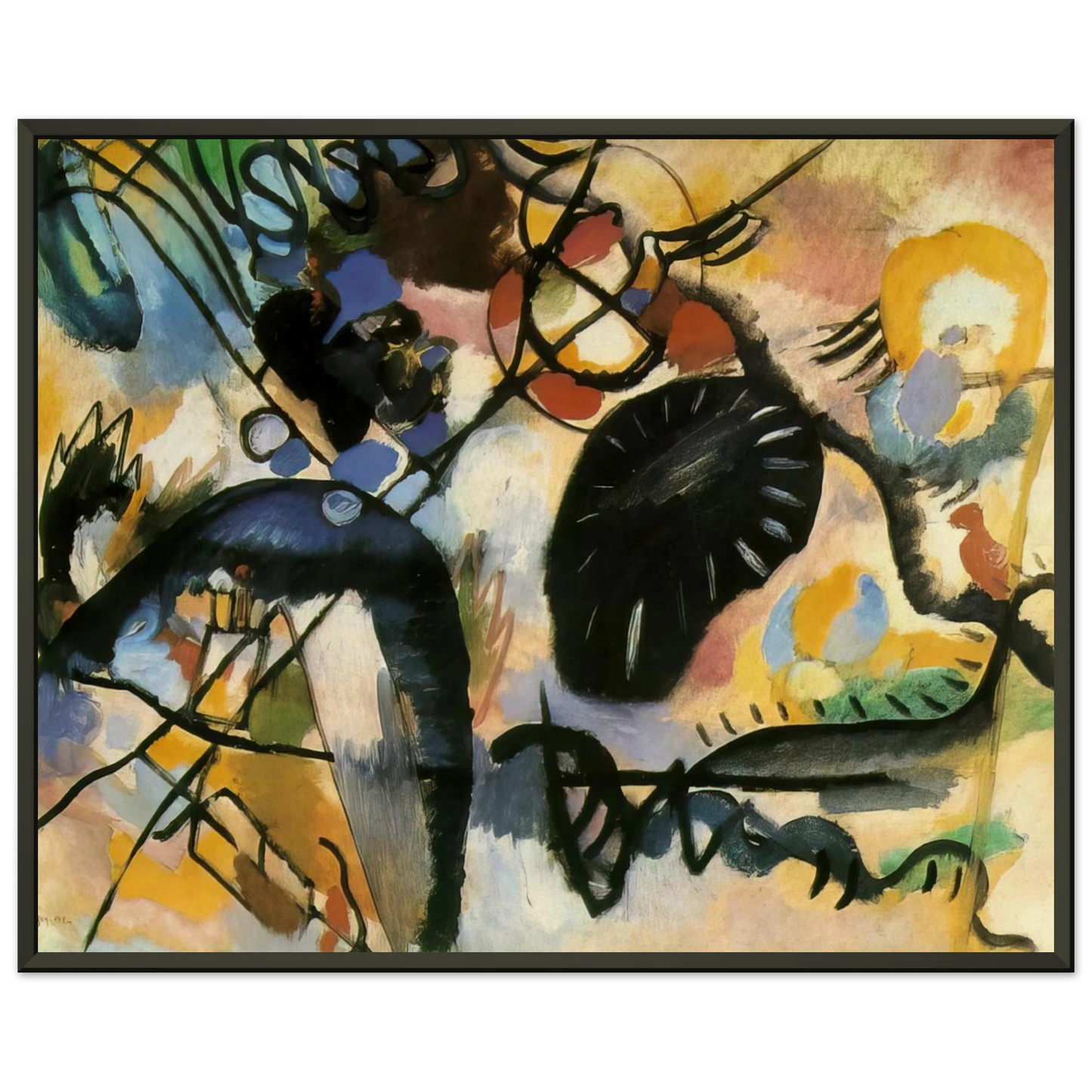 Wassily Kandinsky  BLACK SPOT 1912 Framed Art Print  - Aluminum Frame - 40x50 cm / 16x20 inches