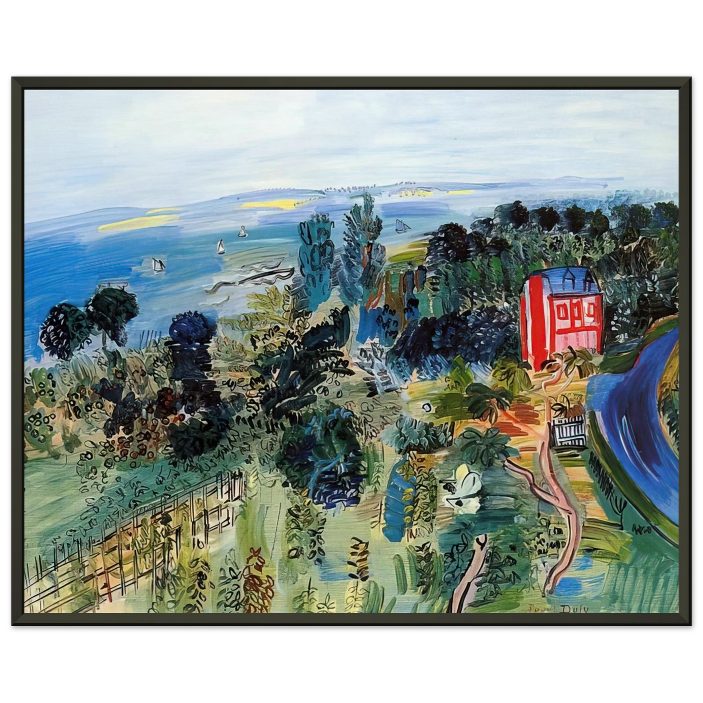 Raoul Dufy VILLERVILLE Framed Art Print - Aluminum Frame - 60x80 cm / 24x32 inches