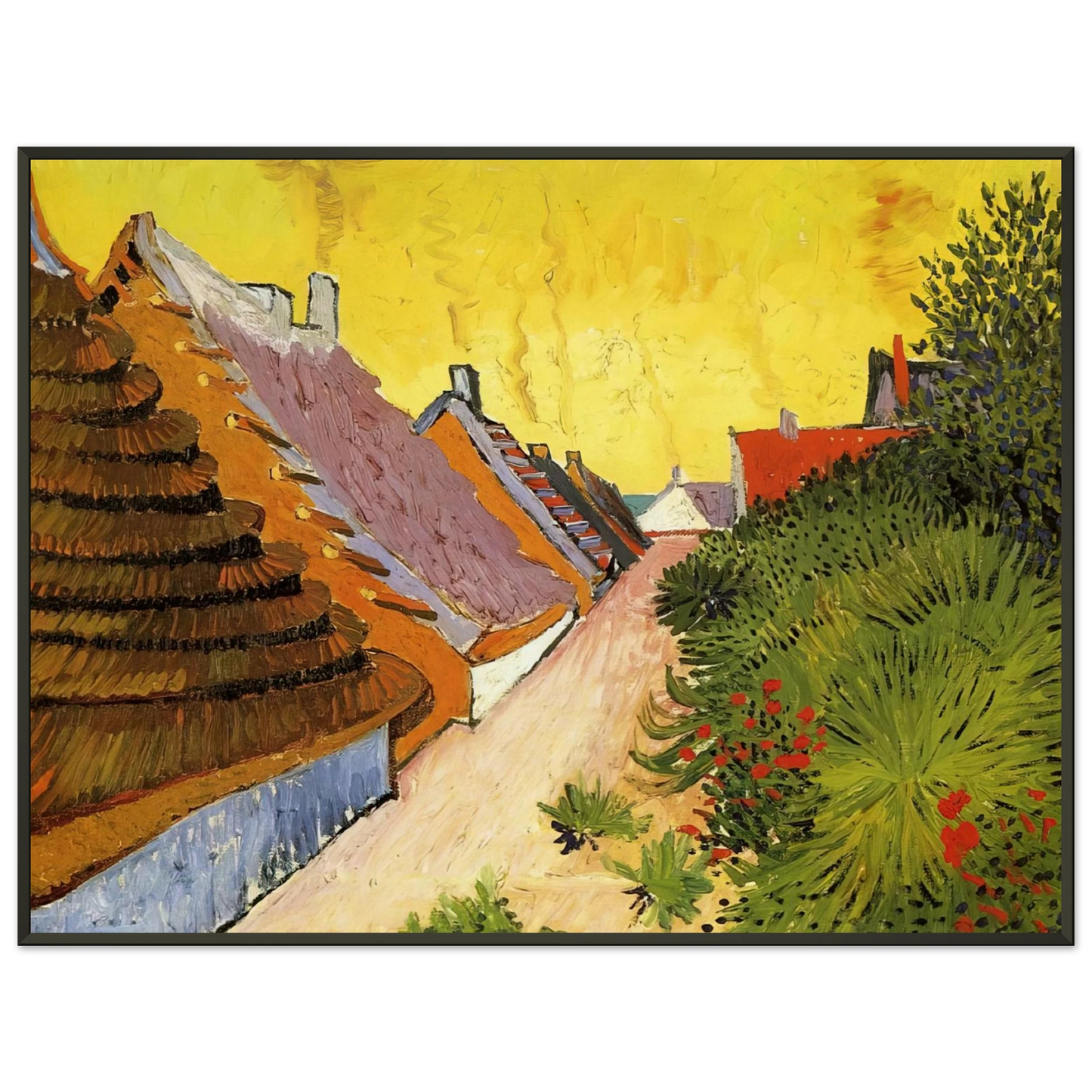 Vincent van Gogh  Street in SaintesMaries Framed Art Print  - Aluminum Frame - 60x80 cm / 24x32 inches