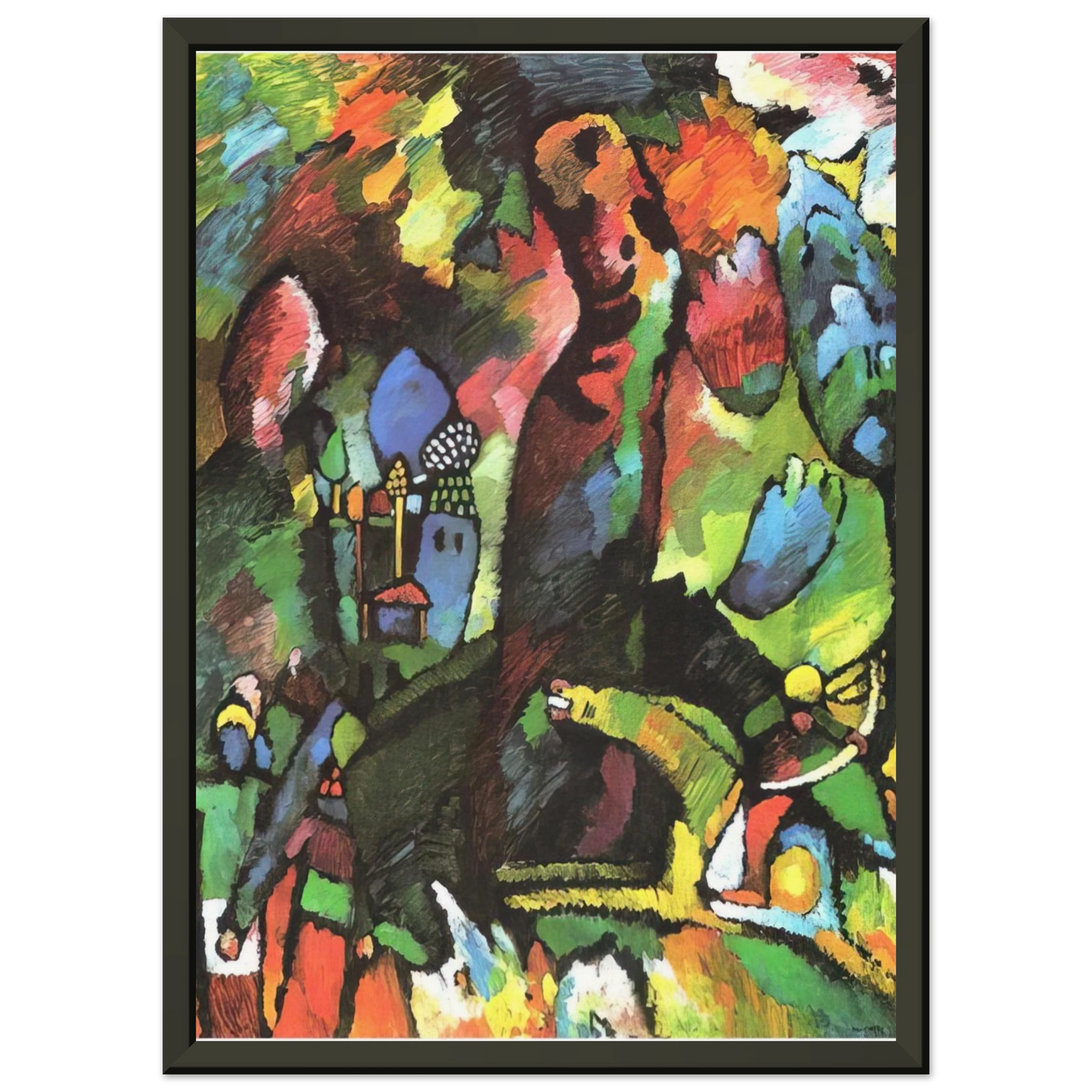 Wassily Kandinsky PICTURE WITH ARCHER 1909 Framed Art Print - Aluminum Frame - 60x80 cm / 24x32 inches