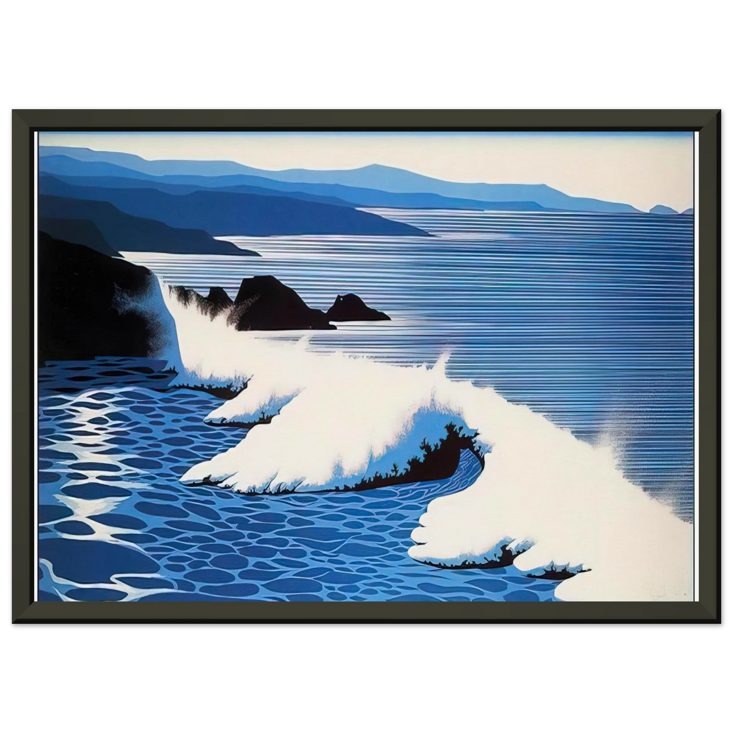 Eyvind Earle The Wave Framed Art Print - Aluminum Frame - 60x80 cm / 24x32 inches
