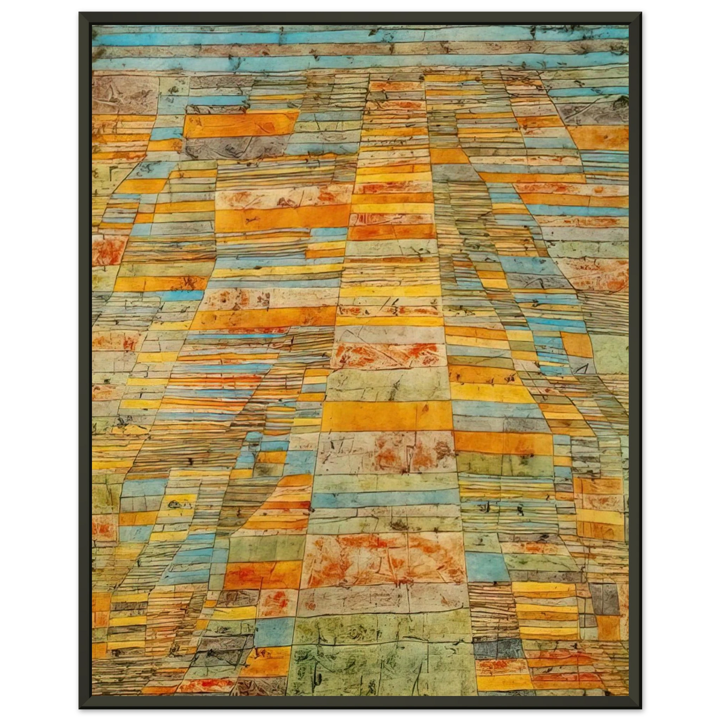 Paul Klee  HIGHWAY AND BYWAYS 1929 Framed Art Print  - Aluminum Frame - 40x50 cm / 16x20 inches