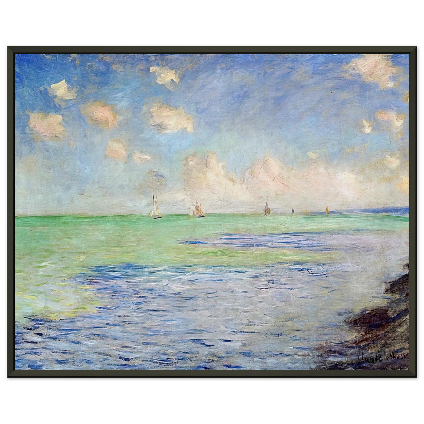 claude monet The Sea at Pourville Framed Art Print - Aluminum Frame - 70x100 cm / 28x40 inches