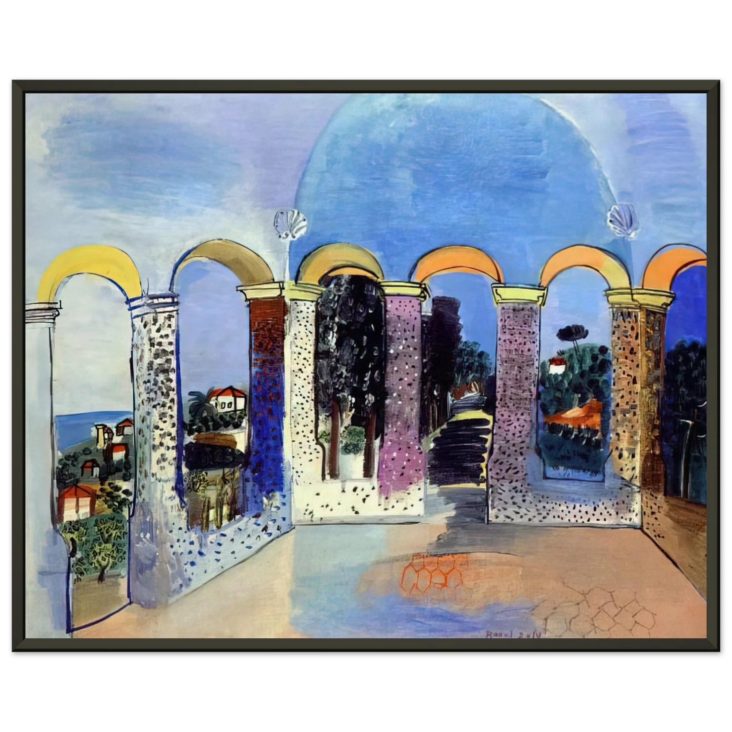 Raoul Dufy ARCADES AT VALLAURIS 1927 Framed Art Print - Aluminum Frame - 40x50 cm / 16x20 inches