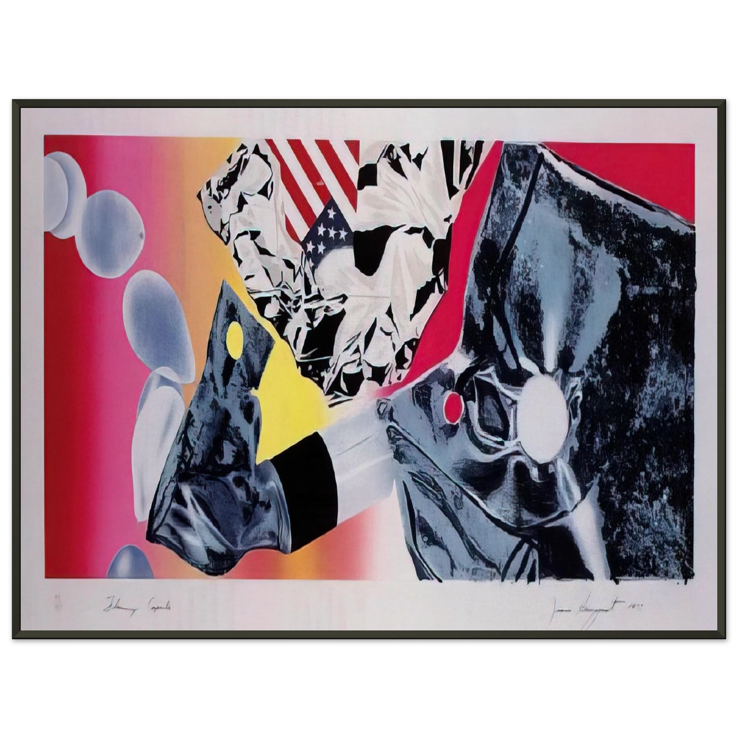 James Rosenquist Flamingo Capsule Framed Art Print - Aluminum Frame - 70x100 cm / 28x40 inches