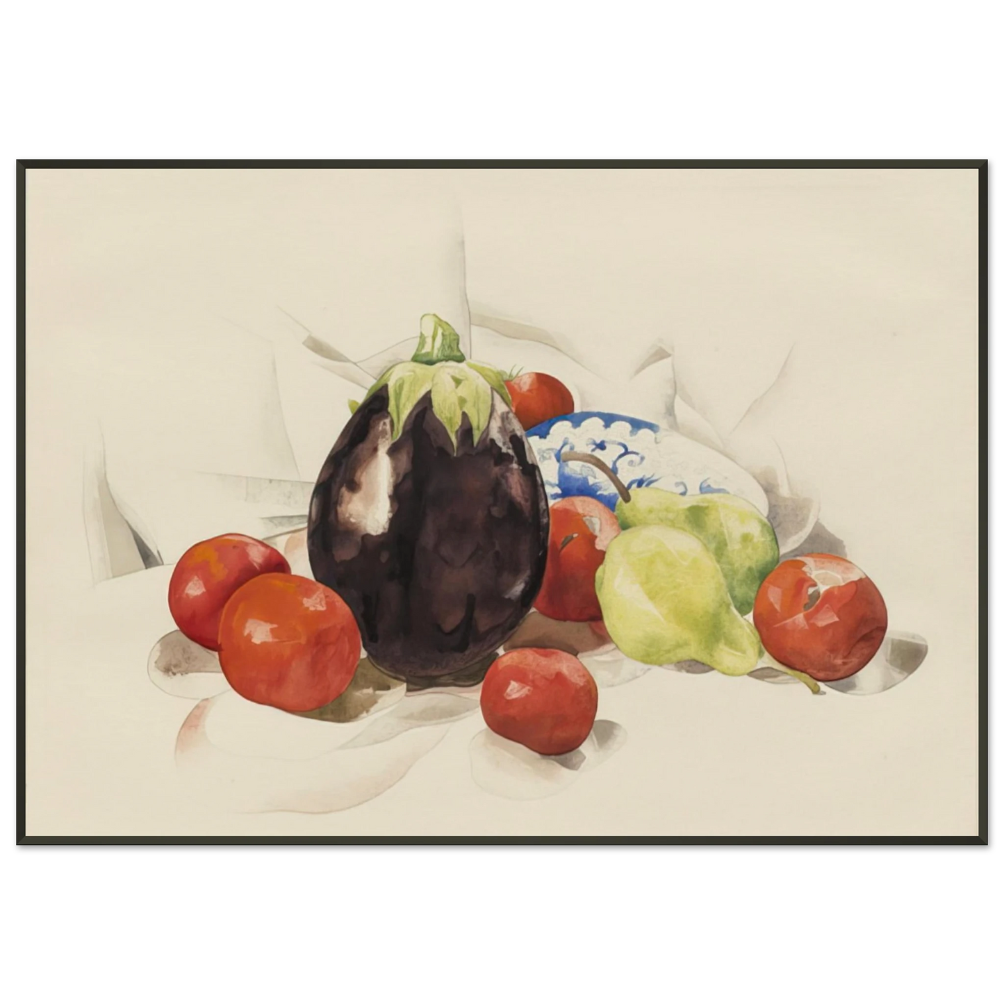 Charles Demuth Eggplant and Tomatoes 1926 Framed Art Print - Aluminum Frame - 21x29.7 cm / 8x12"