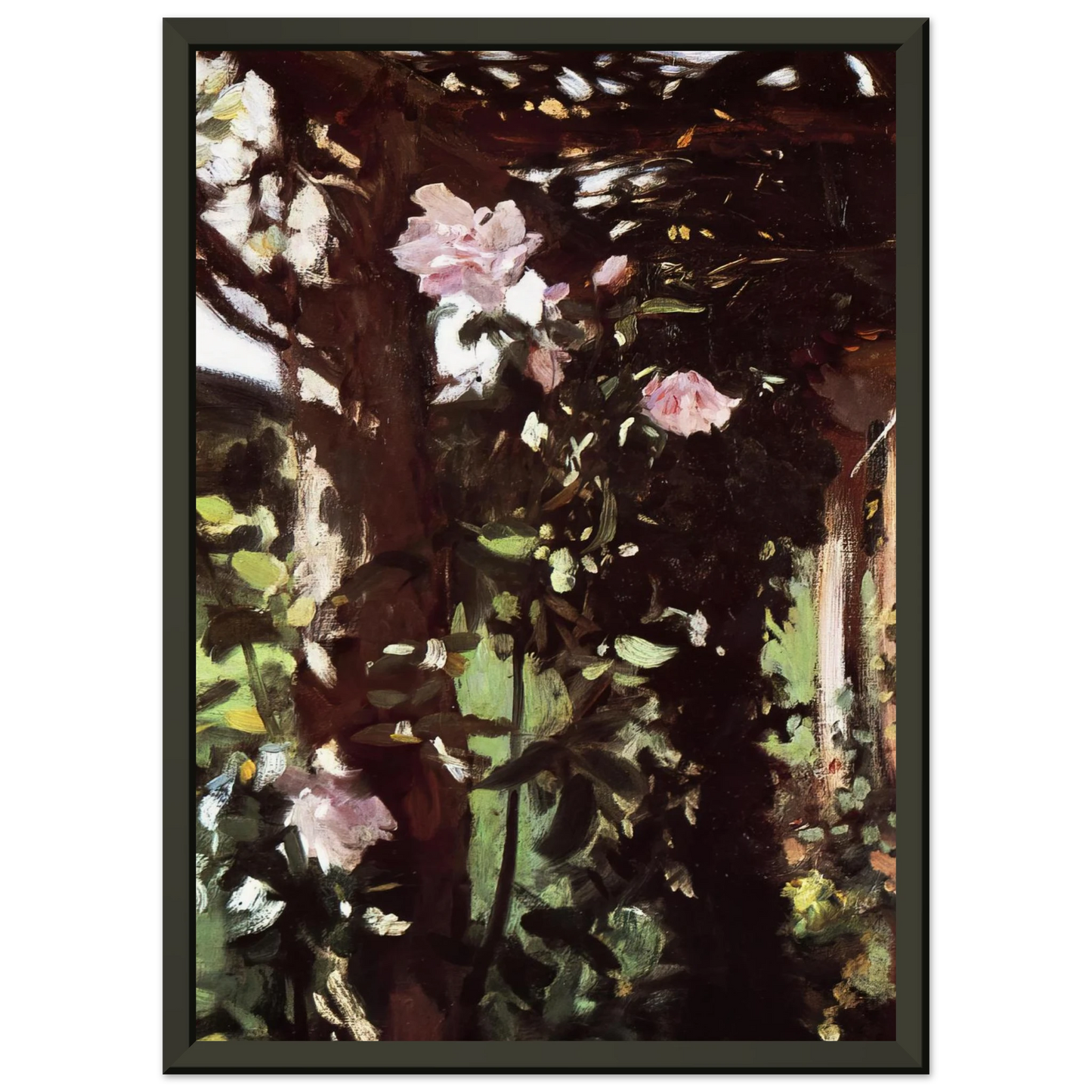 John Singer Sargent A Rose Trellis Roses at Oxfordshire Framed Art Print - Aluminum Frame - 70x100 cm / 28x40 inches