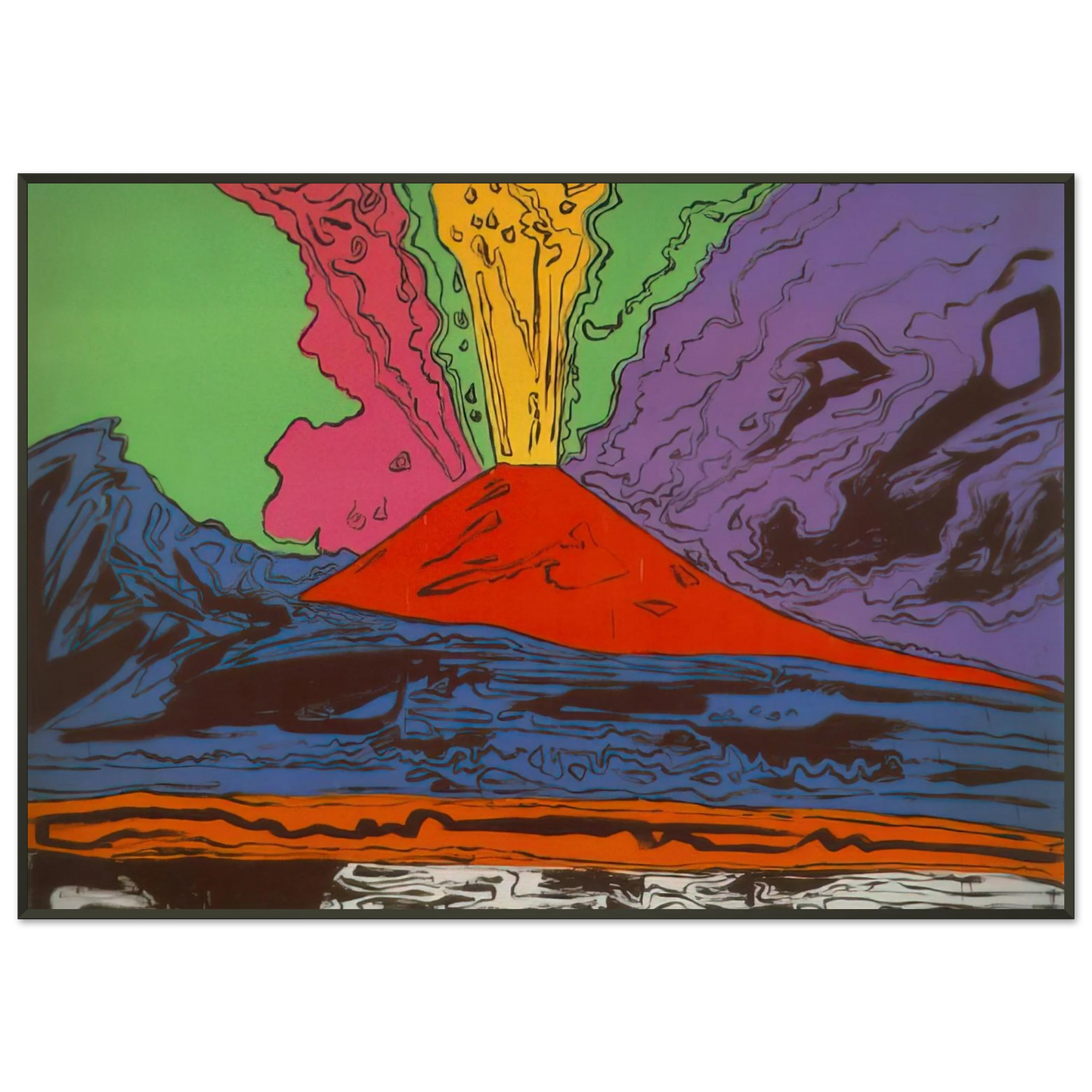 Andy Warhol Vesuvius Framed Art Print - Aluminum Frame - 21x29.7 cm / 8x12"