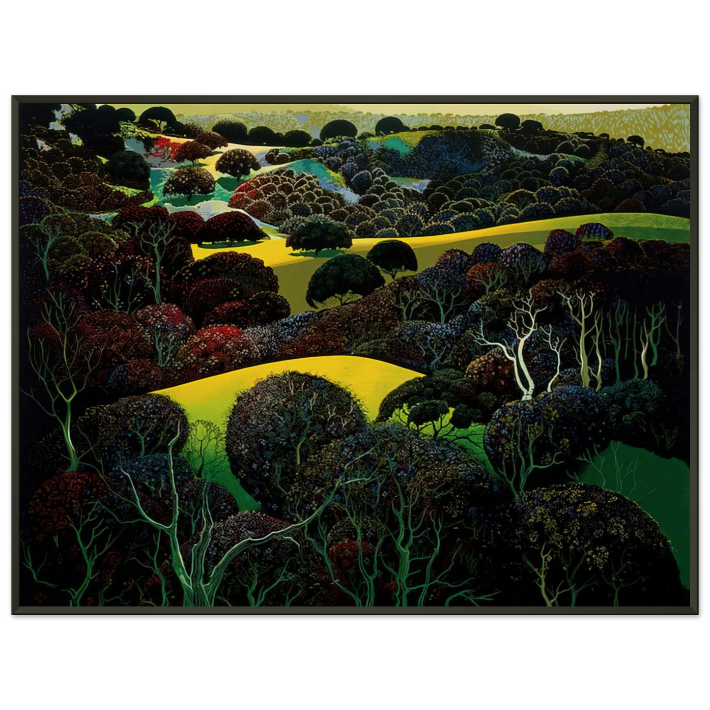 Eyvind Earle Santa Ynez Memories Framed Art Print - Aluminum Frame - 40x50 cm / 16x20 inches