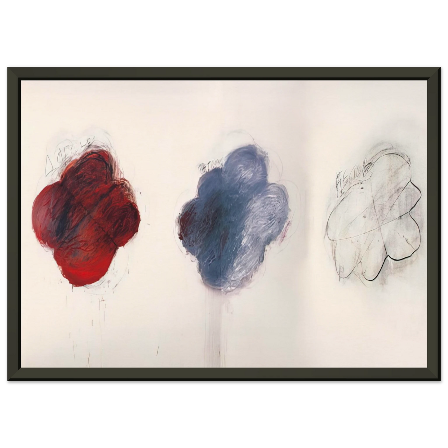 Cy Twombly Fifty Days at Iliam Shades of Achilles Patroclus and Hector Framed Art Print - Aluminum Frame - 70x100 cm / 28x40 inches