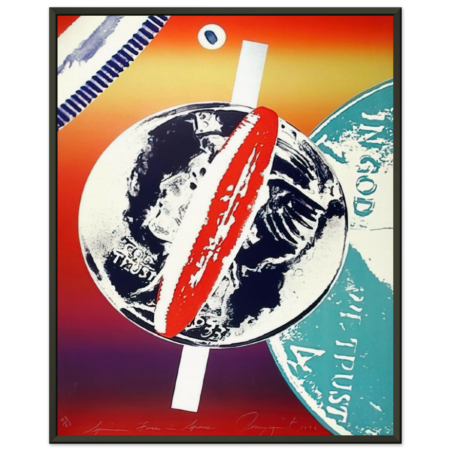 James Rosenquist Spinning Faces in Space Framed Art Print - Aluminum Frame - 60x80 cm / 24x32 inches