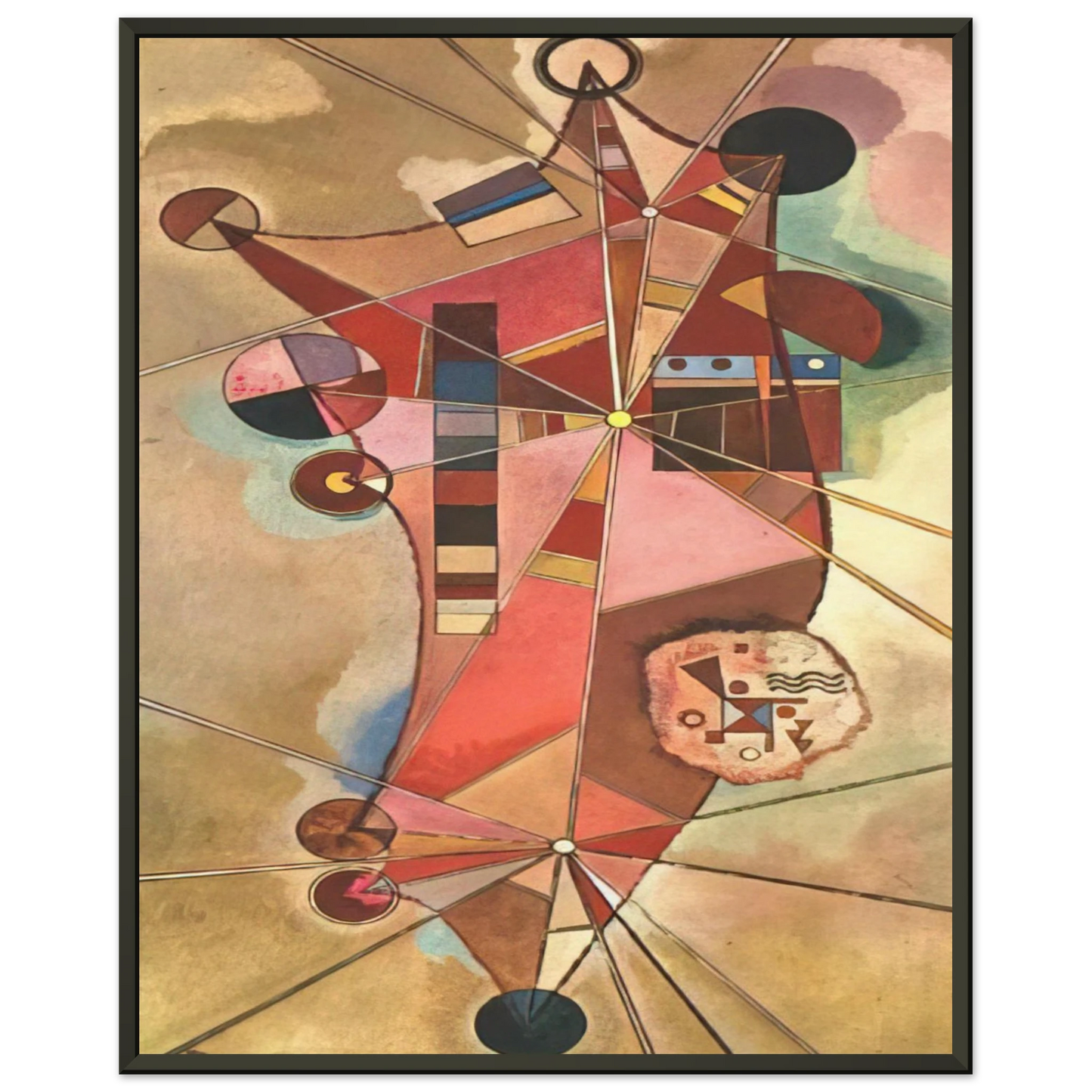 Wassily Kandinsky  FIXED POINTS Framed Art Print  - Aluminum Frame - 60x80 cm / 24x32 inches