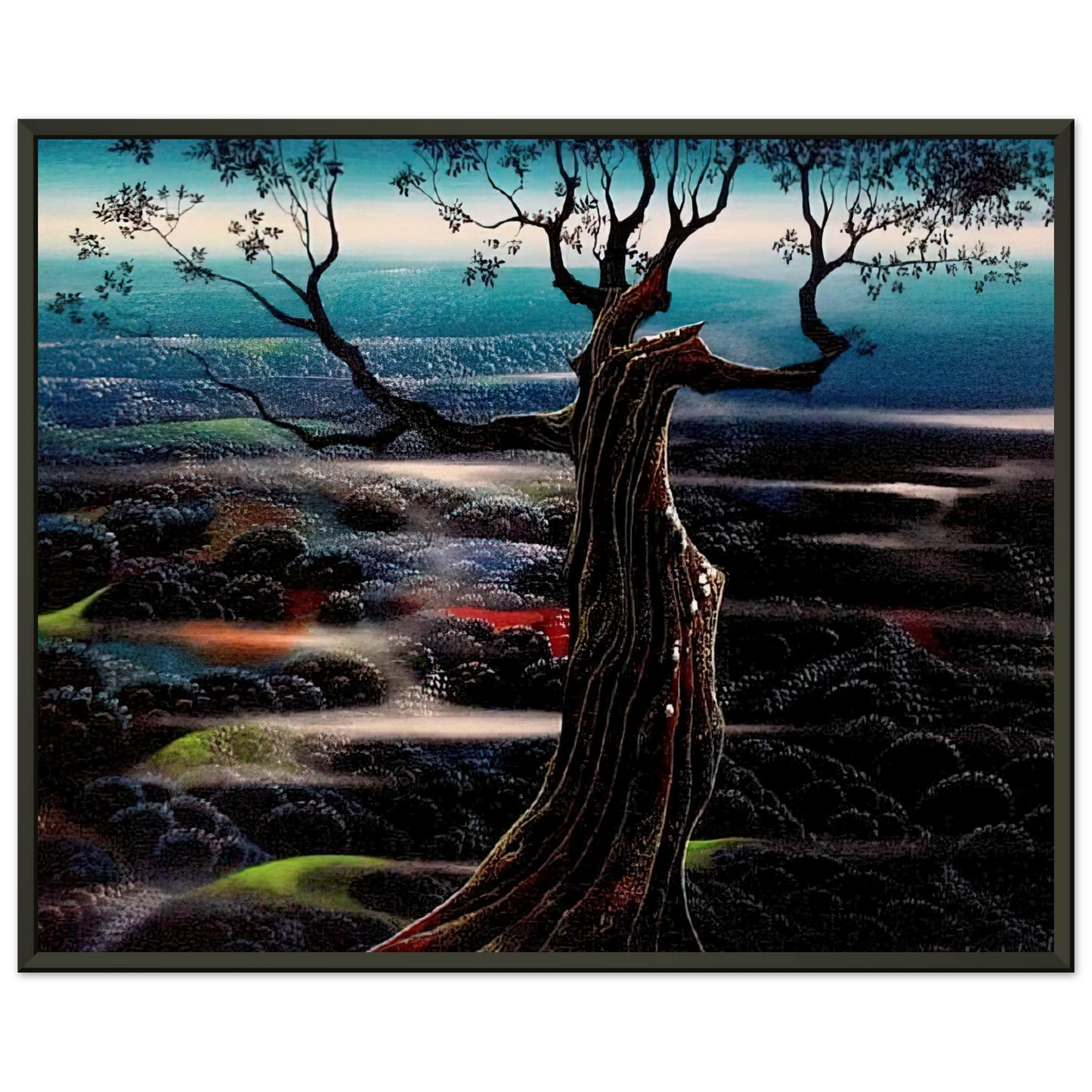 Eyvind Earle Wild Valley Framed Art Print - Aluminum Frame - 60x80 cm / 24x32 inches