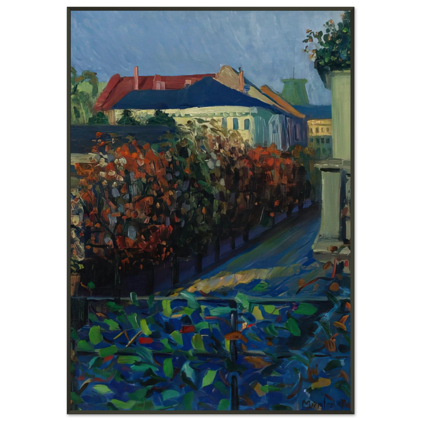 Gabriele Munter BLICK AUS DER BONNER WOHNUNG Framed Art Print - Aluminum Frame - 21x29.7 cm / 8x12"