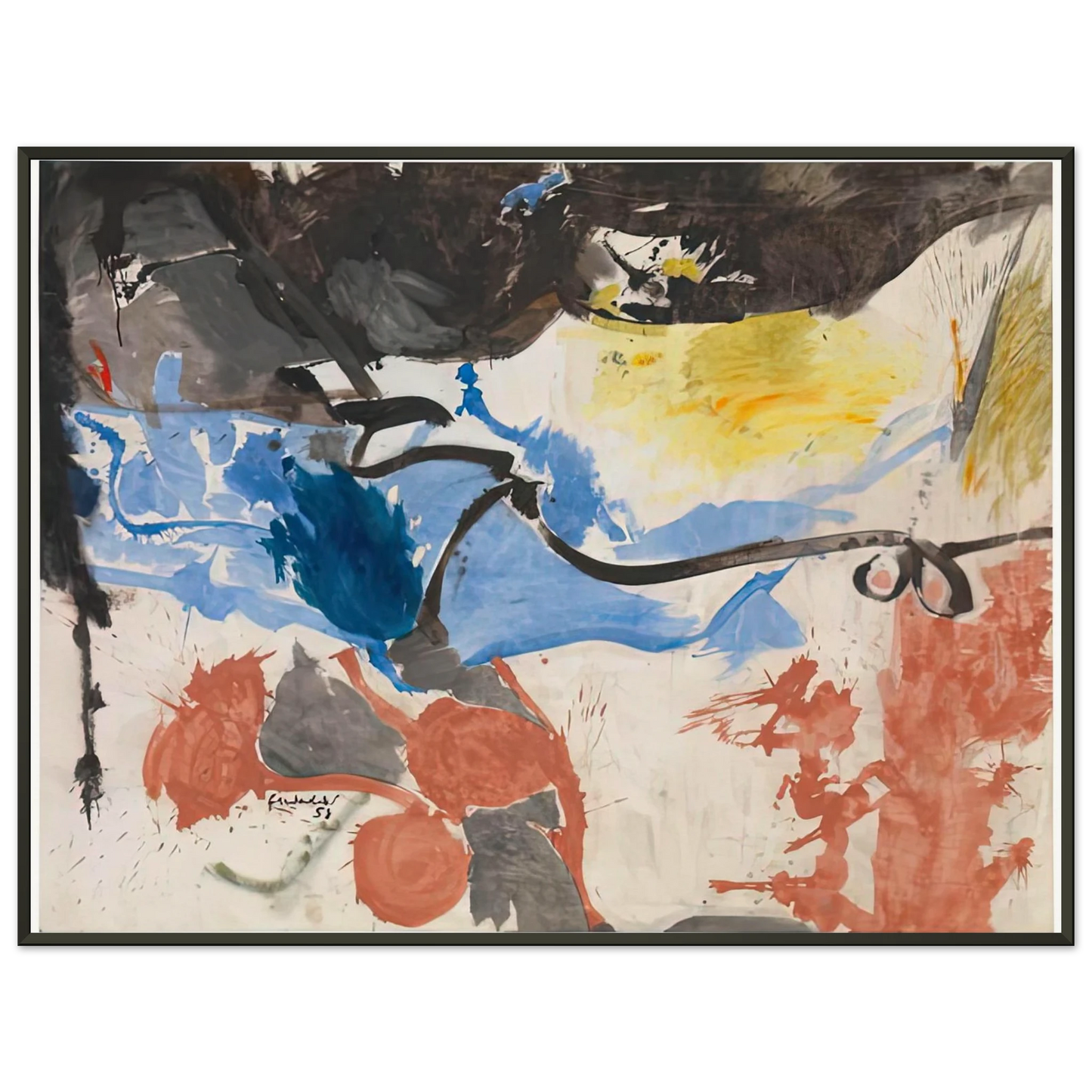 Helen Frankenthaler Hotel CroMagnon 1958 Framed Art Print - Aluminum Frame - 70x100 cm / 28x40 inches