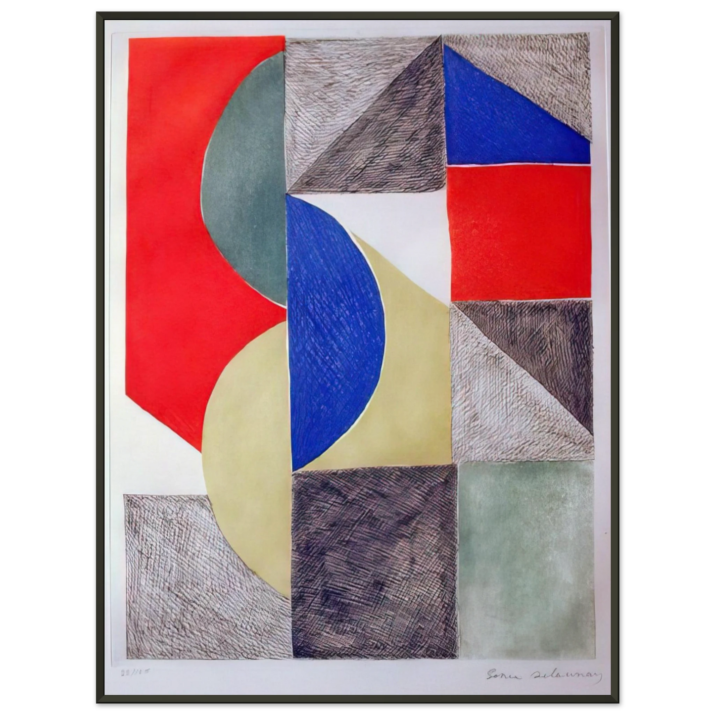 Sonia Delaunay ABSTRACT COMPOSITION Framed Art Print - Aluminum Frame - 70x100 cm / 28x40 inches