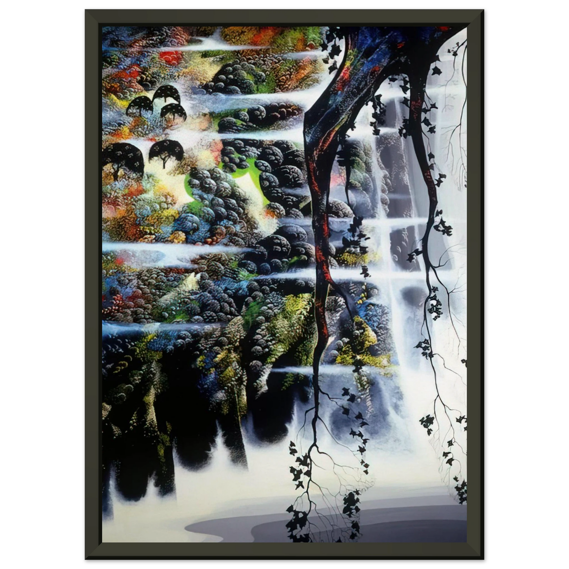 Eyvind Earle  Seaside Wilderness Framed Art Print  - Aluminum Frame - 40x50 cm / 16x20 inches