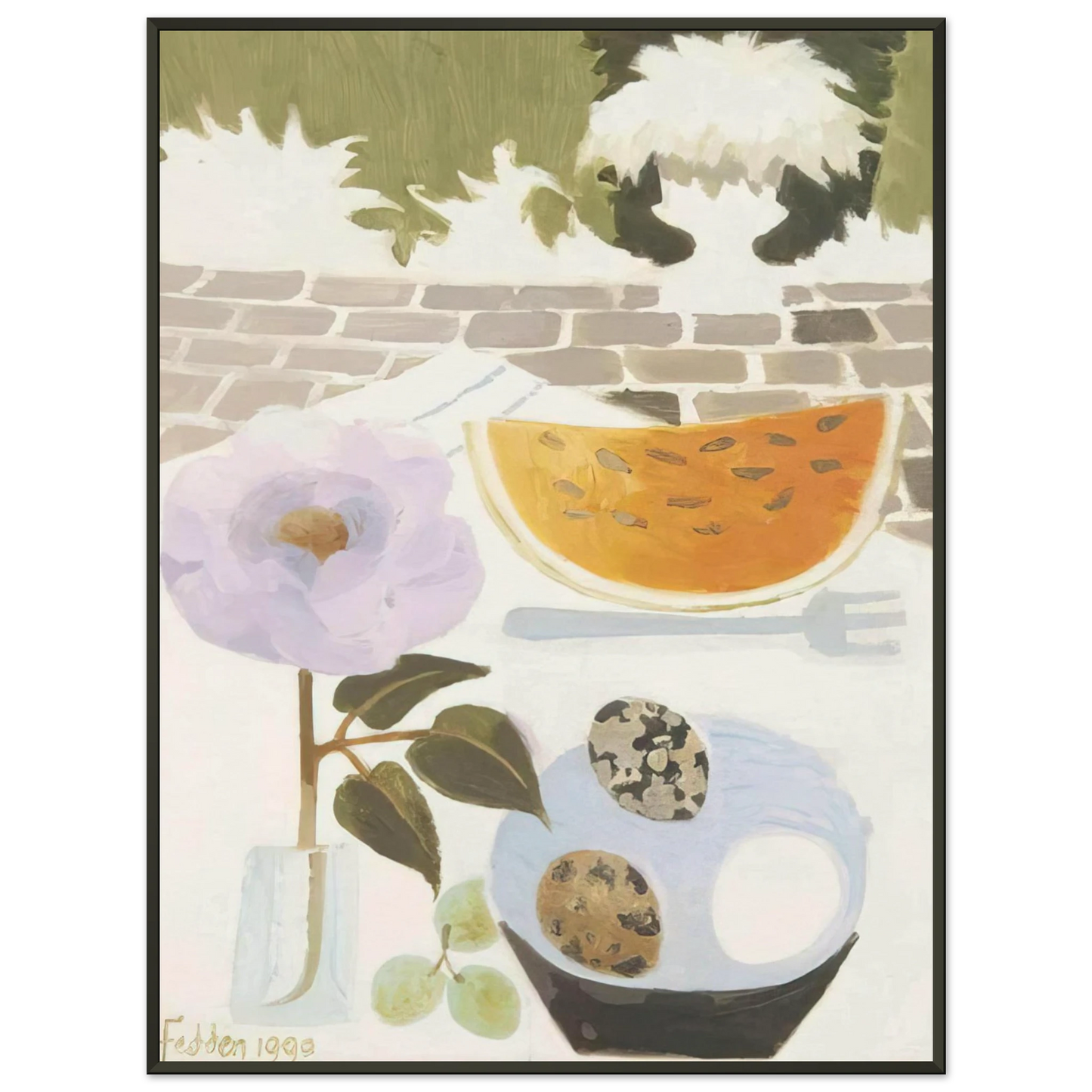 Mary Fedden A Slice of Melon 1990 Framed Art Print - Aluminum Frame - 70x100 cm / 28x40 inches