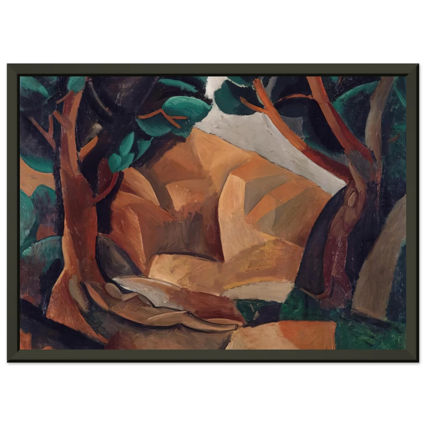 Pablo Picasso Paysage aux deux figures 1908 France Framed Art Print - Aluminum Frame - 70x100 cm / 28x40 inches