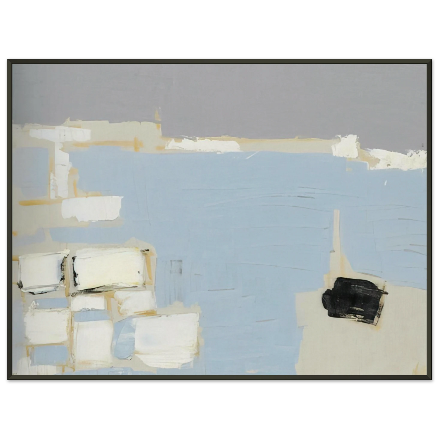 Nicolas de Stael Marseille under snow 1954 Framed Art Print - Aluminum Frame - 40x50 cm / 16x20 inches