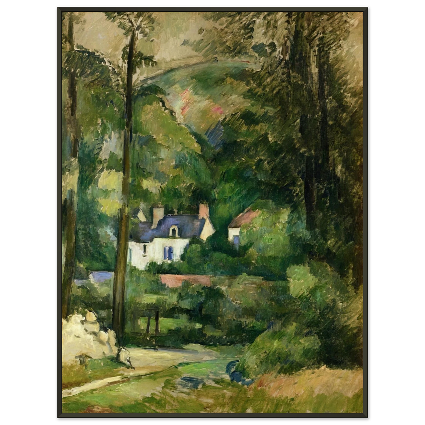 Paul Cezanne Houses in the Greenery Framed Art Print - Aluminum Frame - 60x80 cm / 24x32 inches