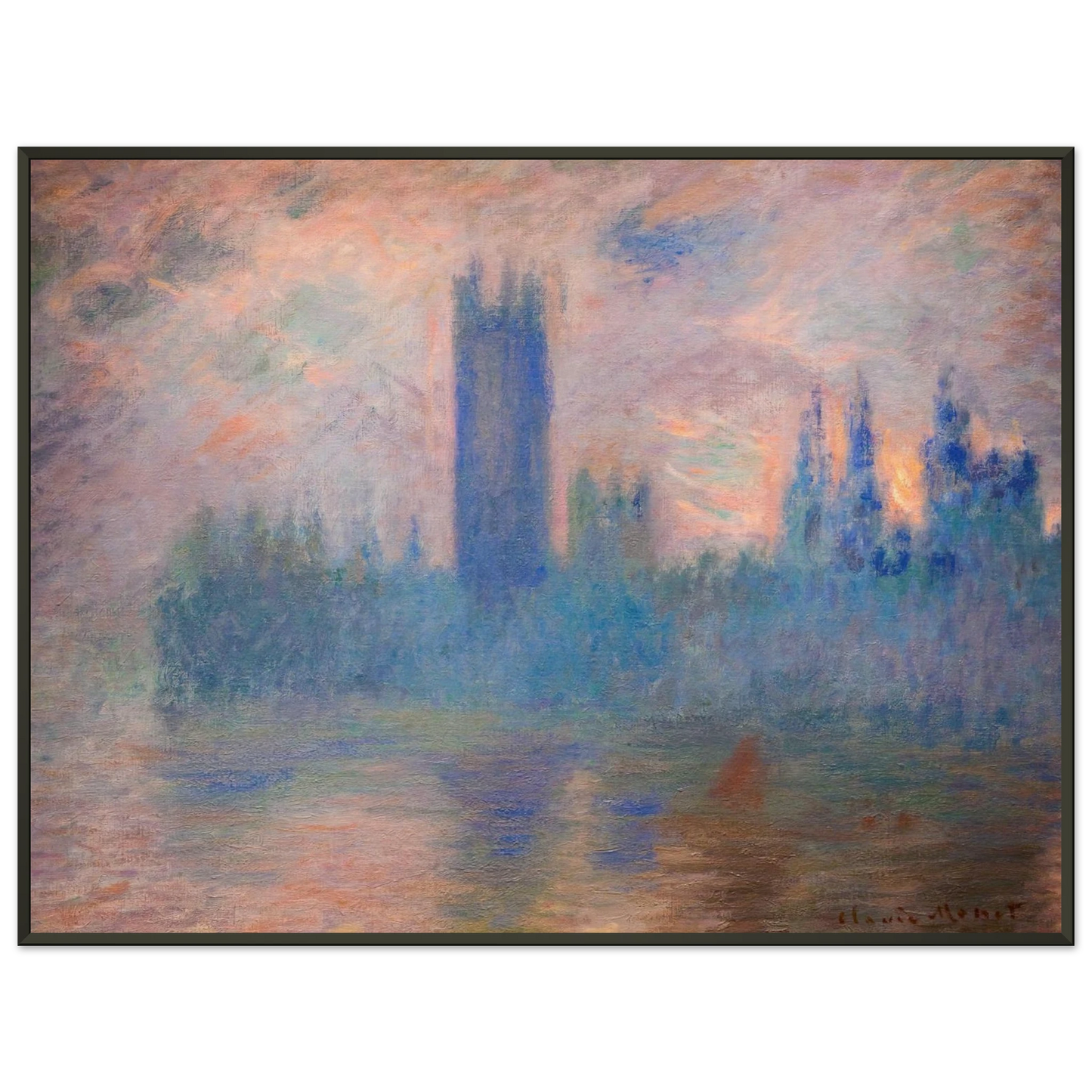 claude monet  Houses of Parliament Westminster Framed Art Print  - Aluminum Frame - 40x50 cm / 16x20 inches
