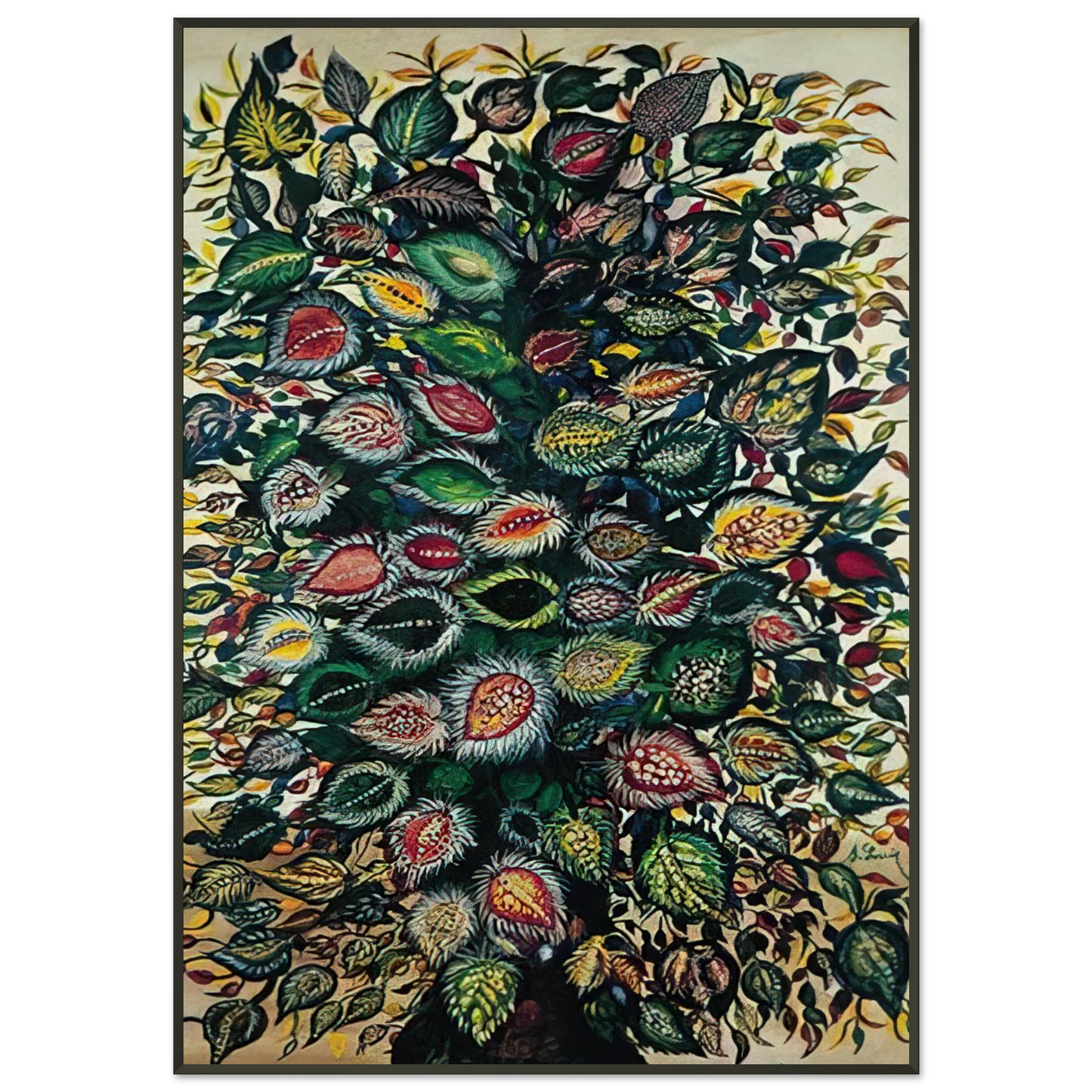 Seraphine Louis Feuilles 1929 Framed Art Print - Aluminum Frame - 21x29.7 cm / 8x12"